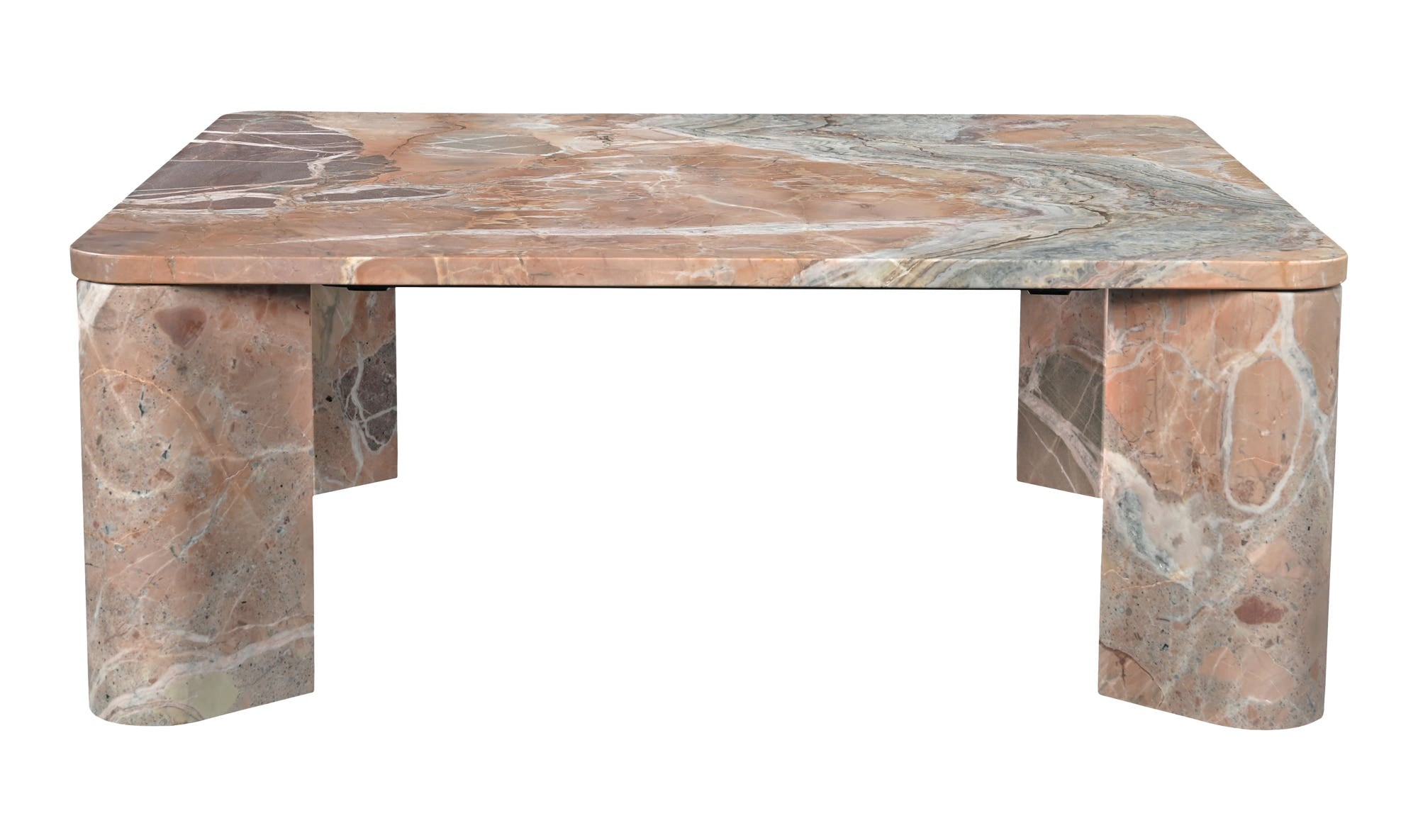 35.5" Orange Lavante Marble Coffee Table