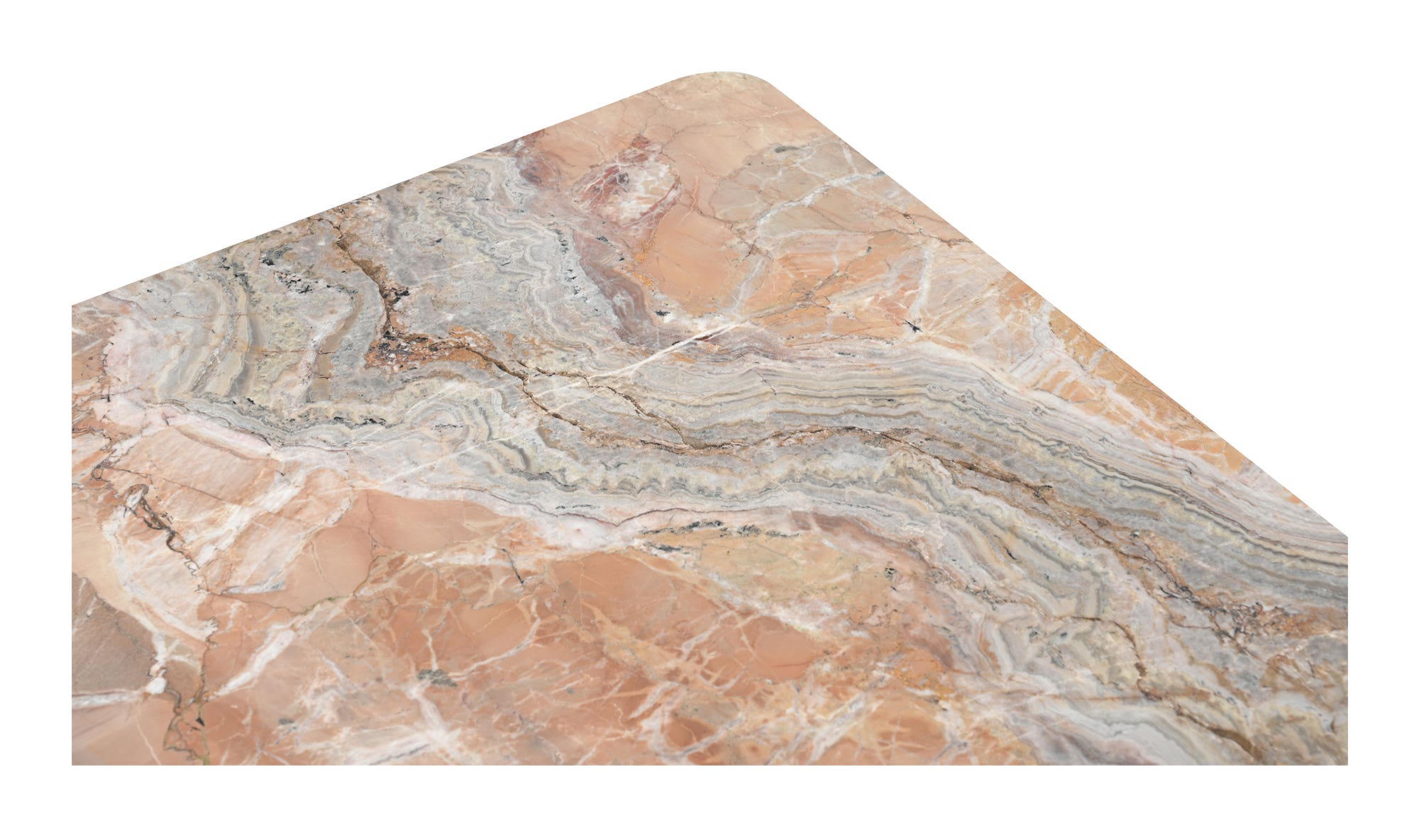 35.5" Orange Lavante Marble Coffee Table