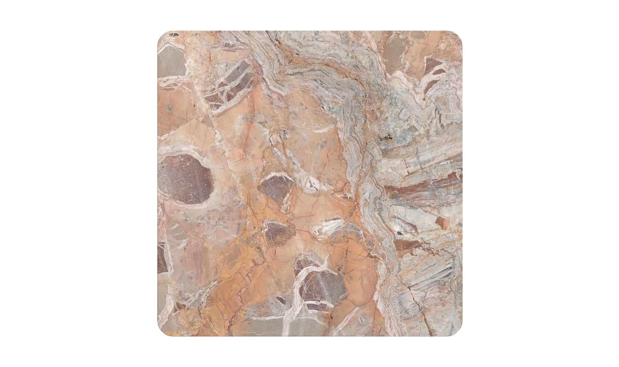 35.5" Orange Lavante Marble Coffee Table