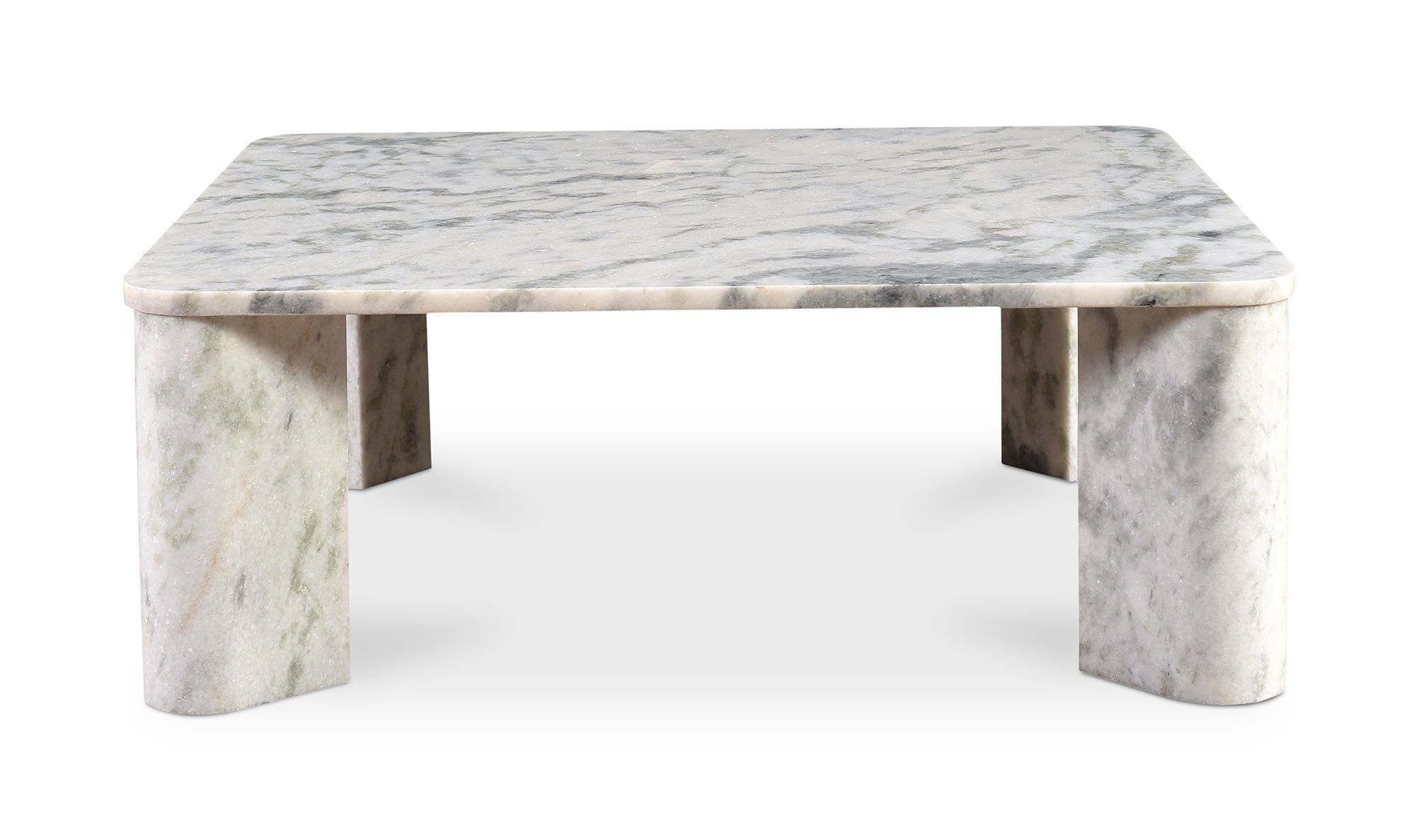 35.5" Ashen Grey Marble Coffee Table