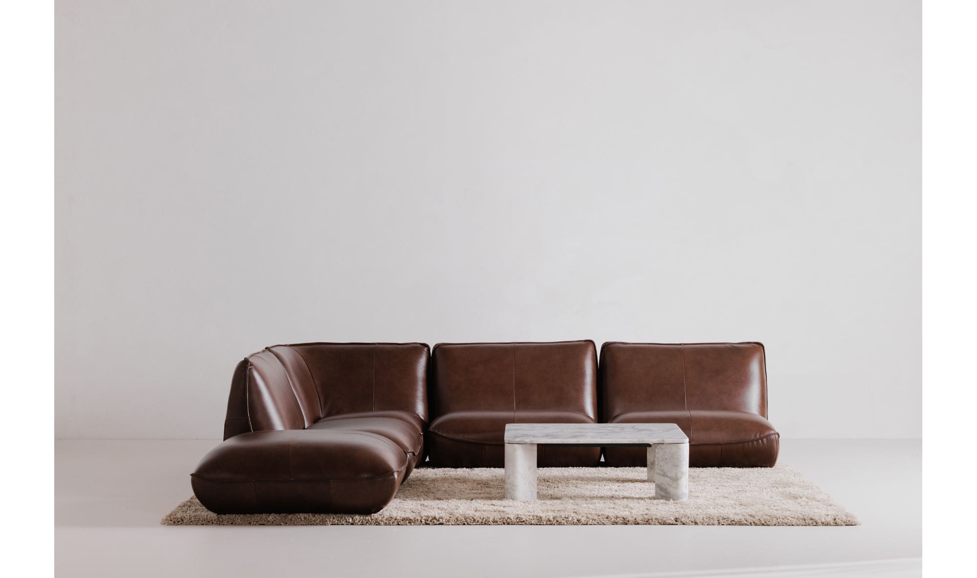 35.5" Ashen Grey Marble Coffee Table