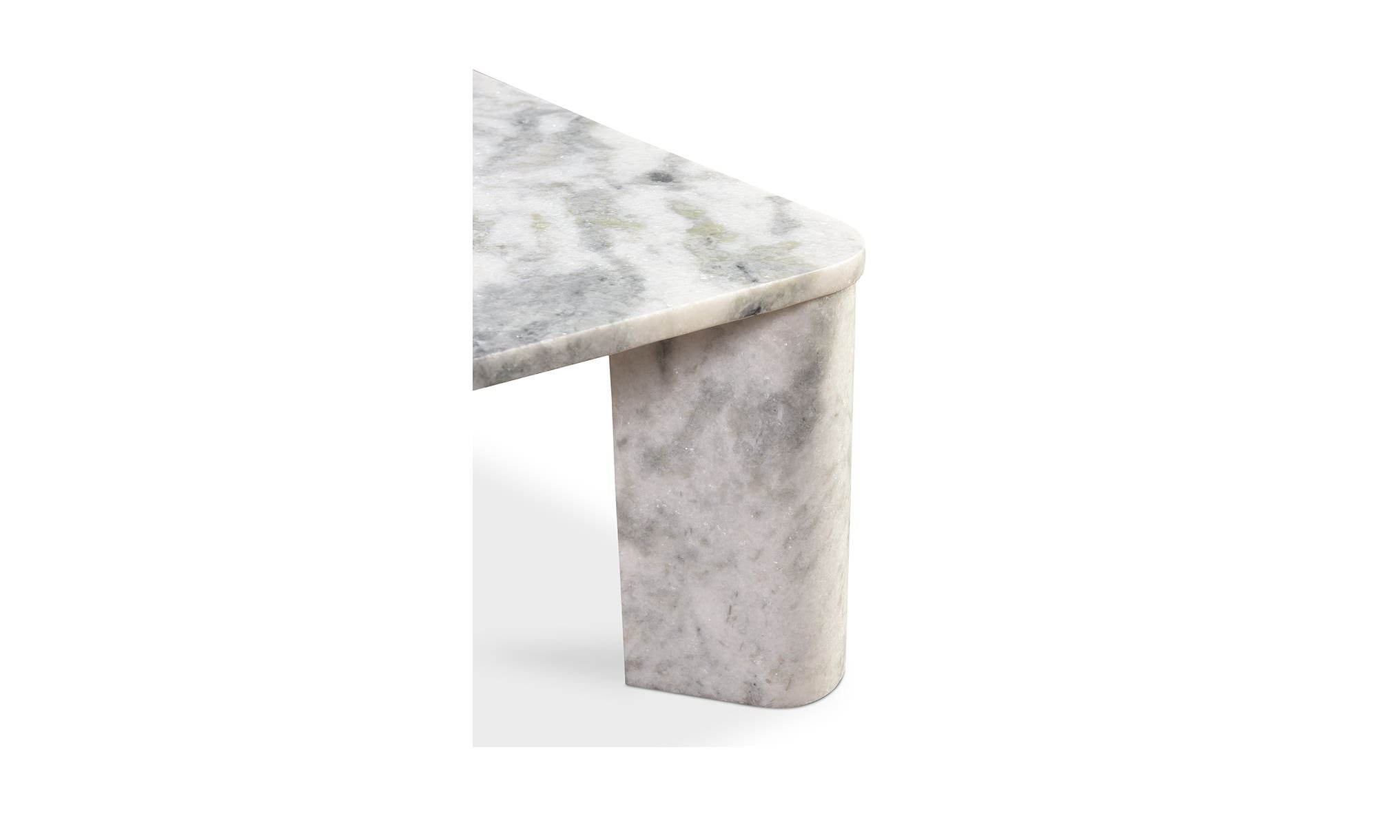 35.5" Ashen Grey Marble Coffee Table