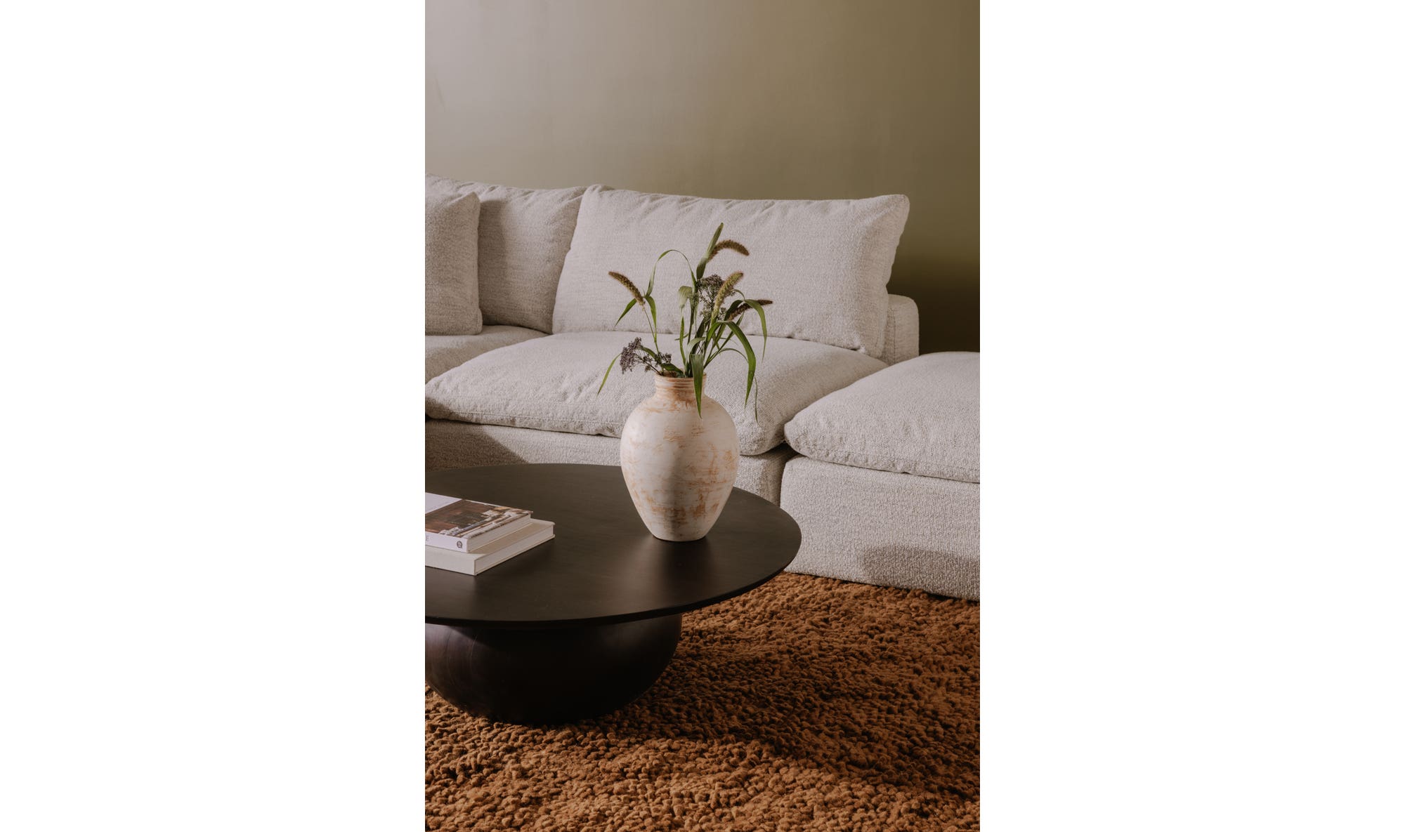 42" Black Acacia Coffee Table