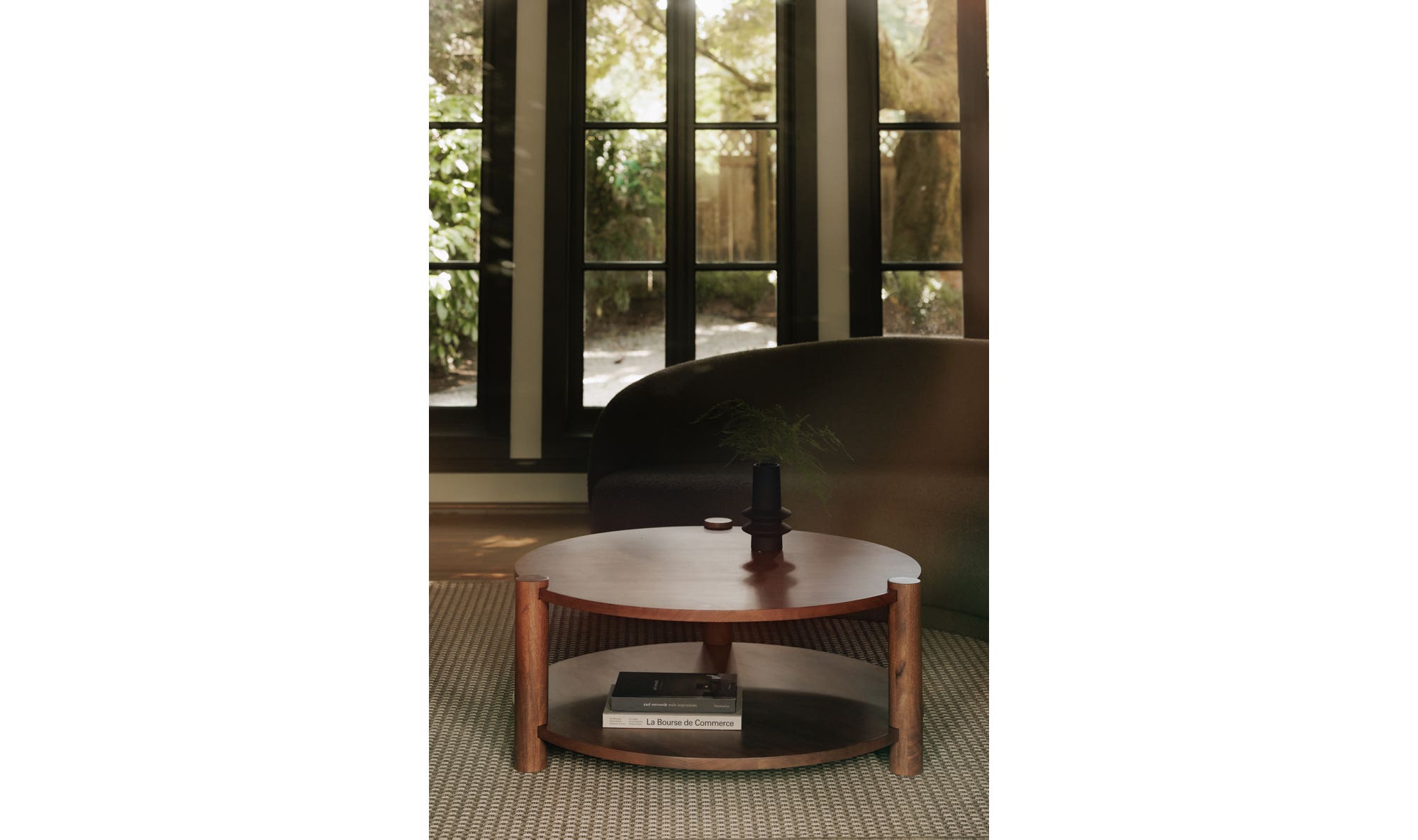 39.5" Vintage Brown Mango Wood Coffee Table