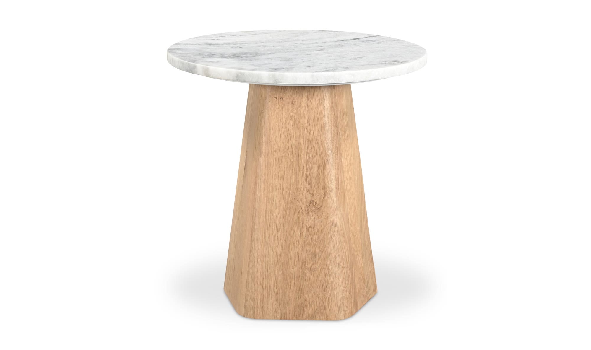 20" White Marble Side Table
