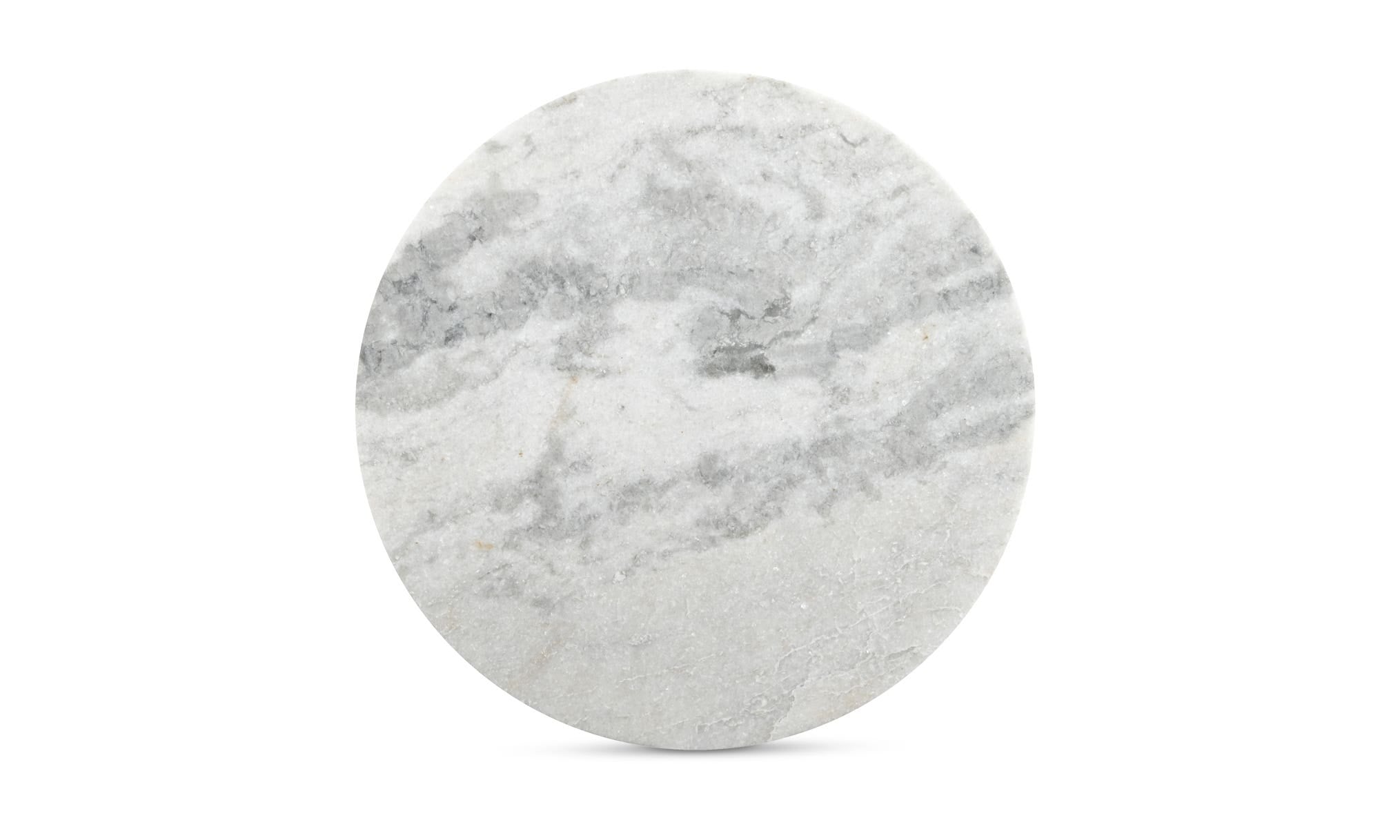 20" White Marble Side Table