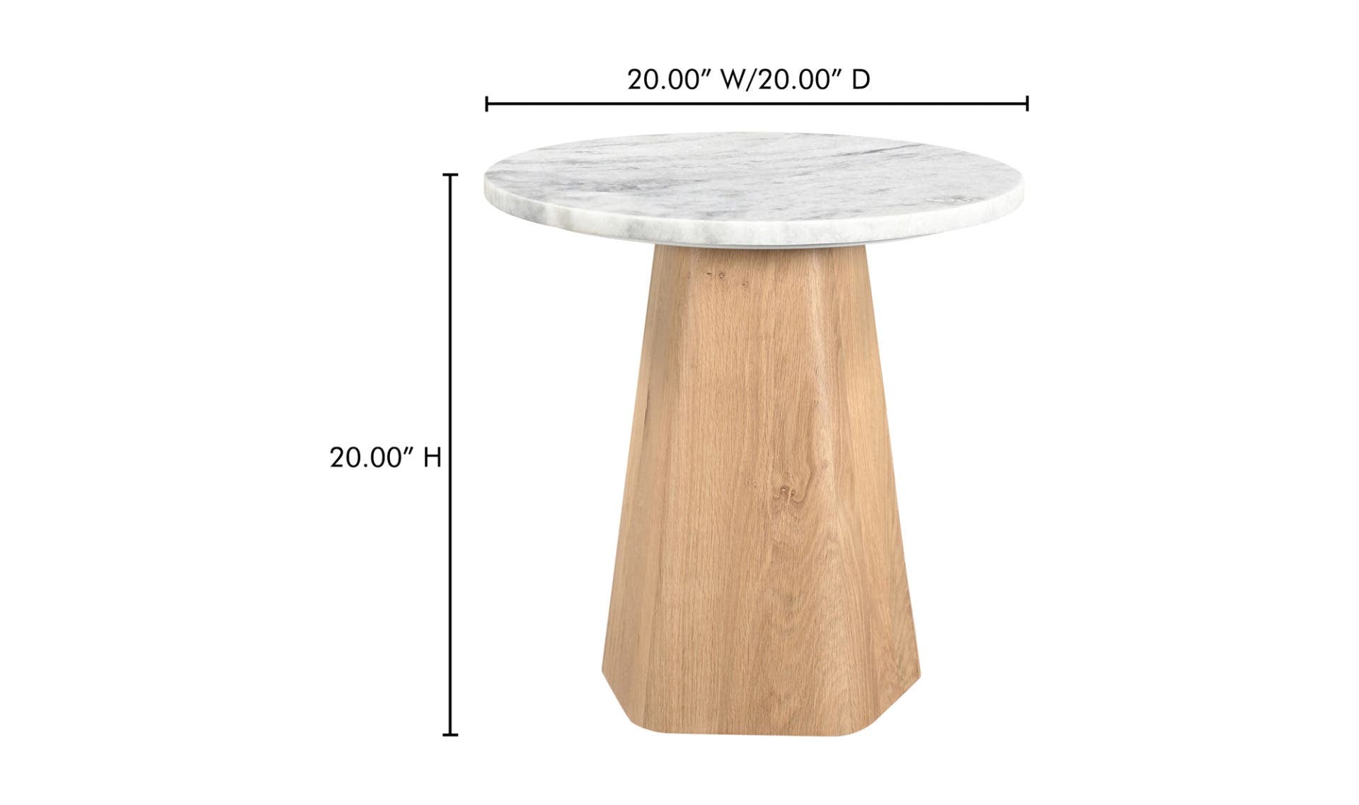 20" White Marble Side Table