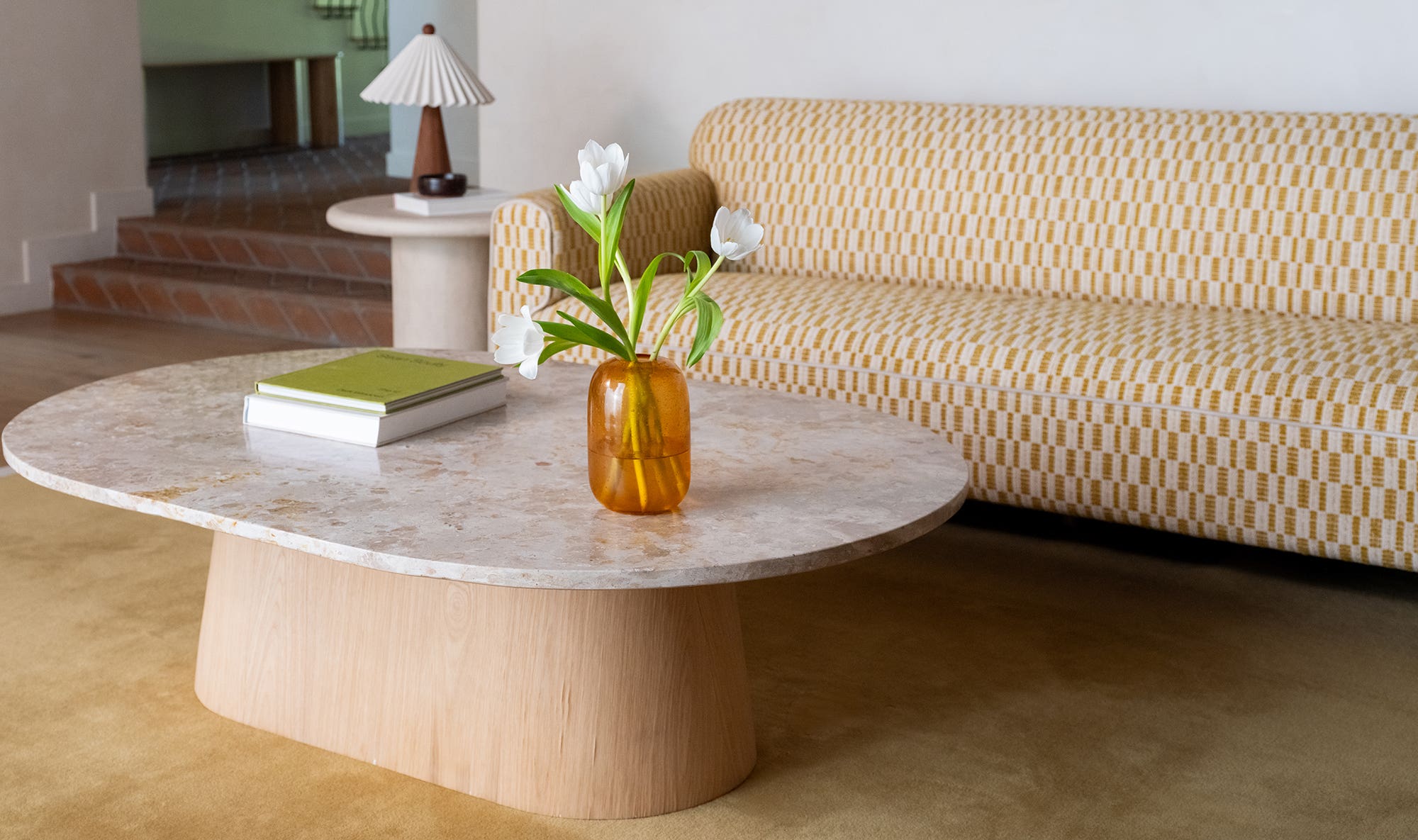54" Panther Stone Marble Coffee Table
