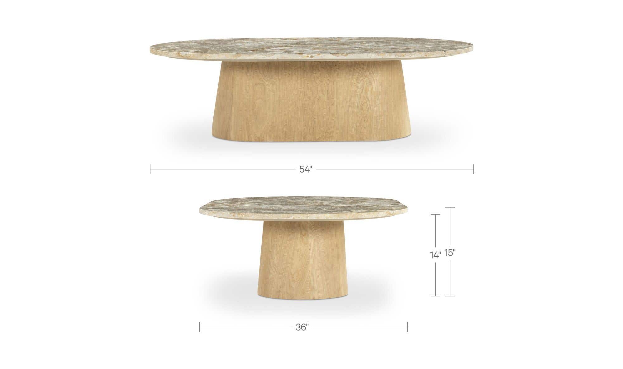 54" Panther Stone Marble Coffee Table