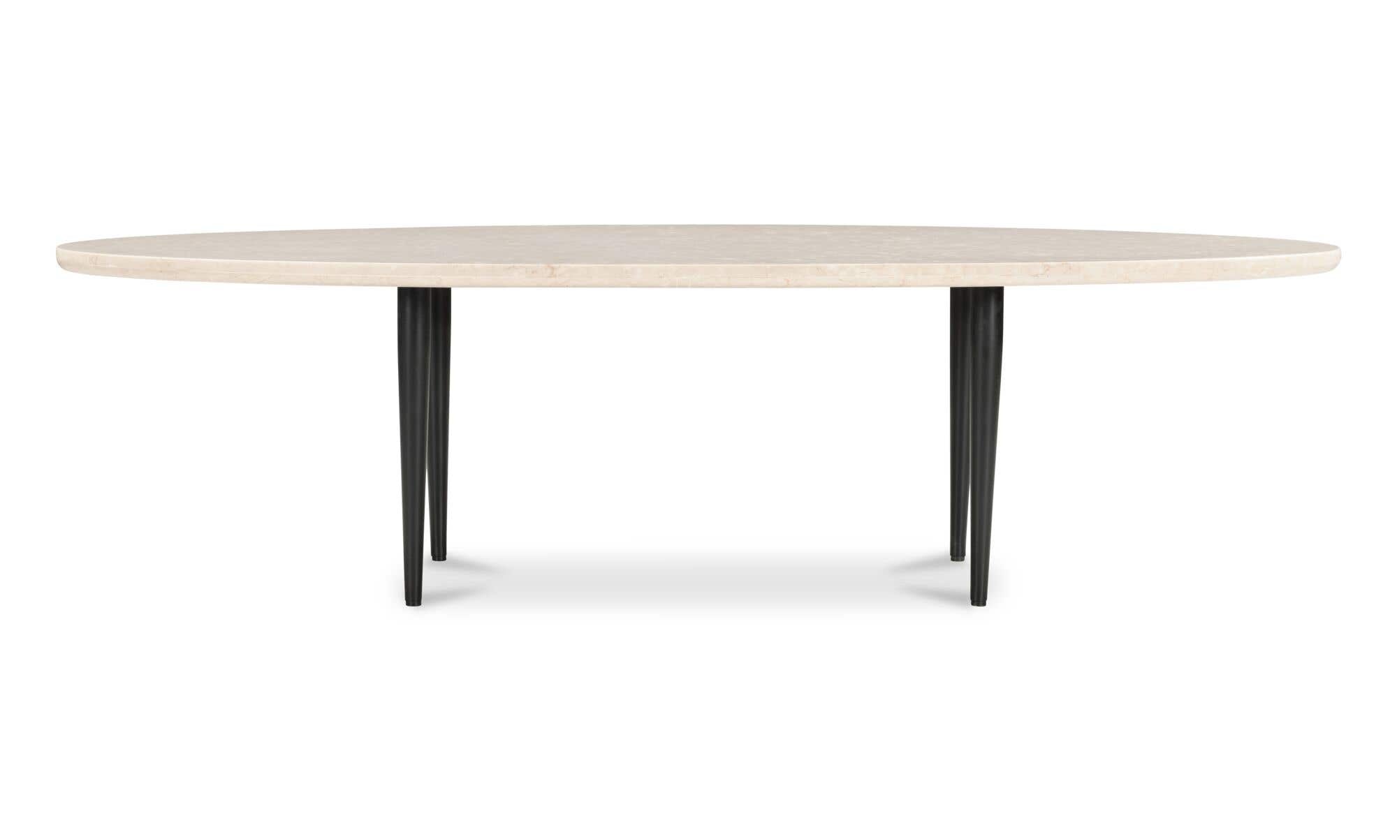 59" Botticino Beige Marble Coffee Table