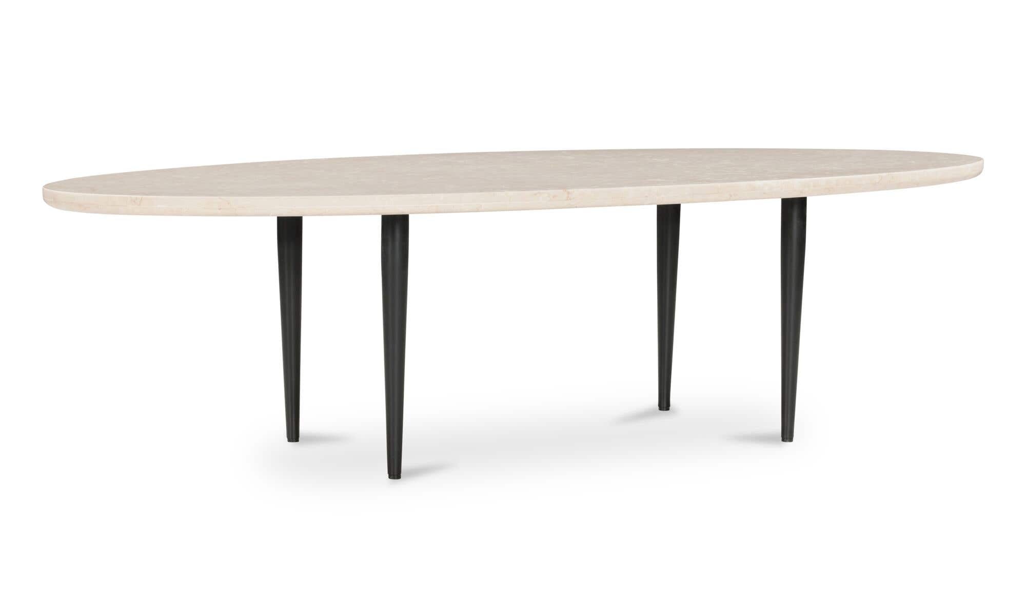 59" Botticino Beige Marble Coffee Table