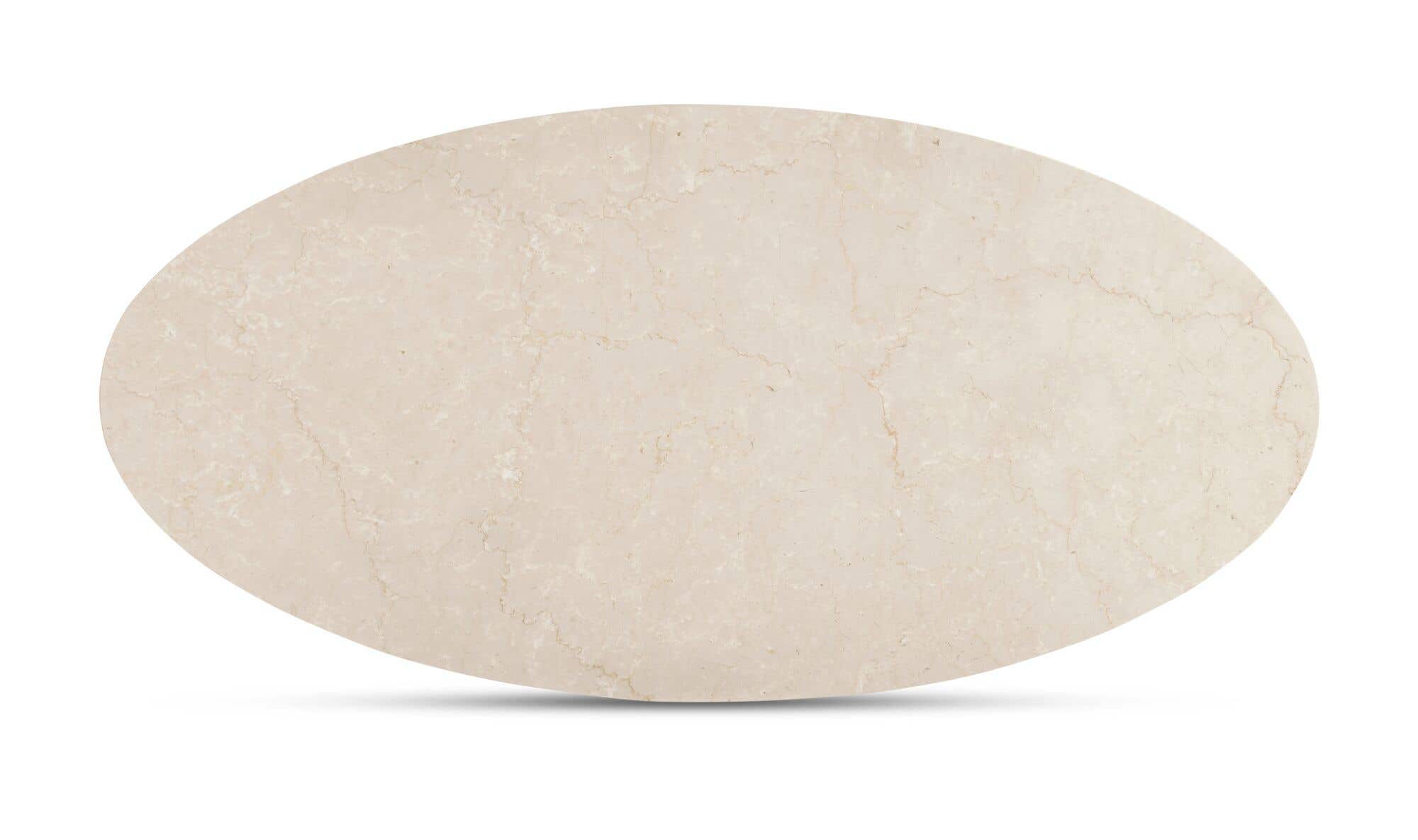 59" Botticino Beige Marble Coffee Table