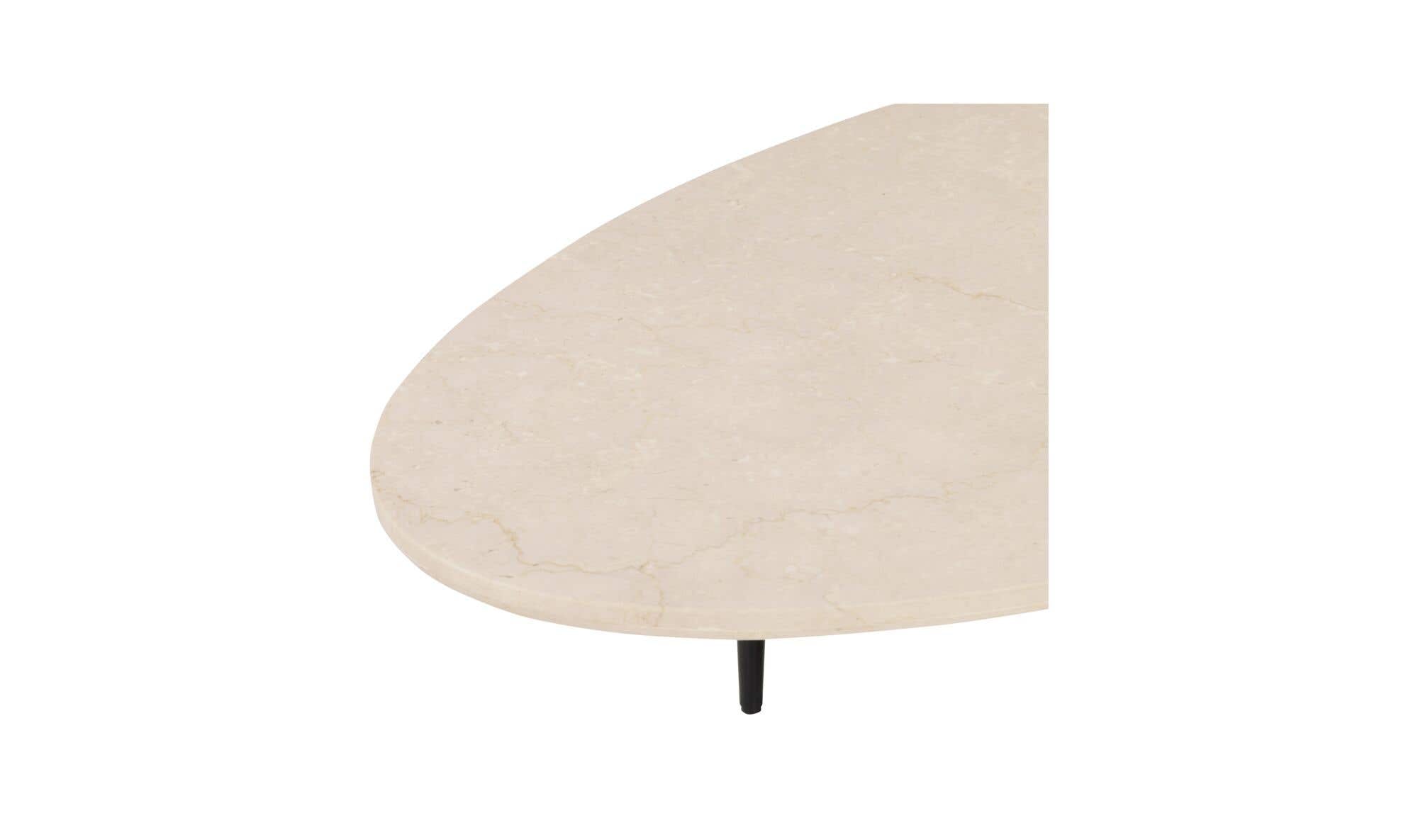 59" Botticino Beige Marble Coffee Table