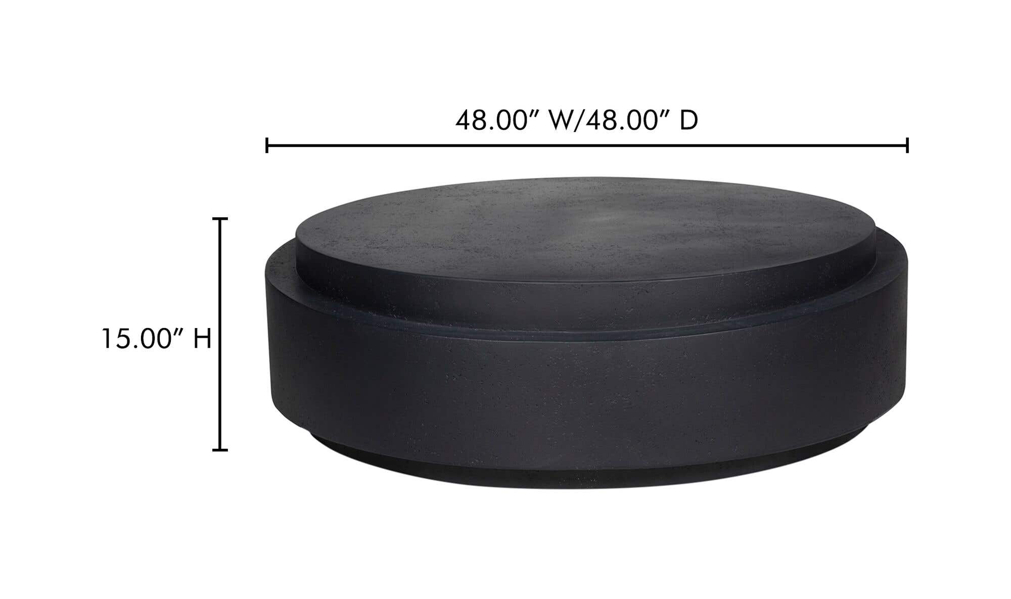 48" Black Concrete Coffee Table