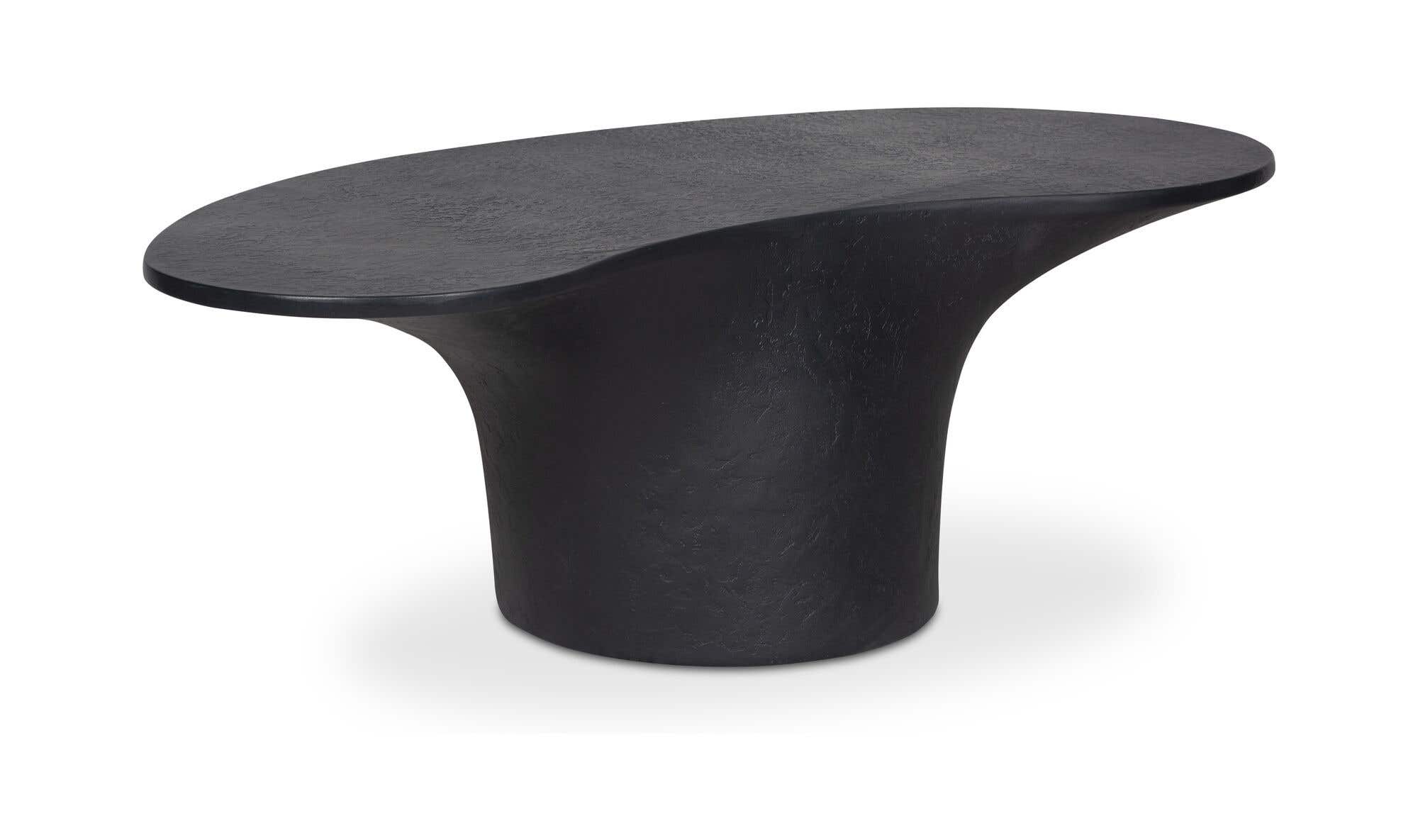47" Black Concrete Outdoor Coffee Table