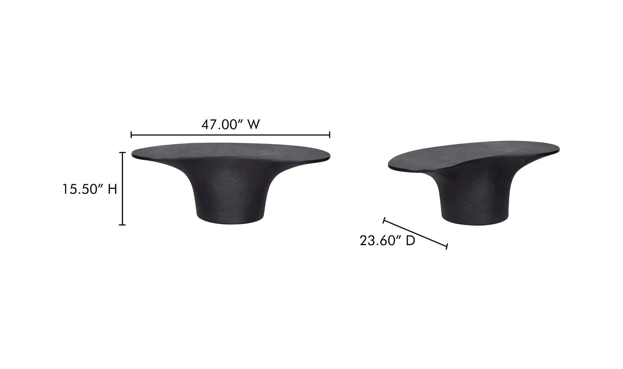 47" Black Concrete Outdoor Coffee Table