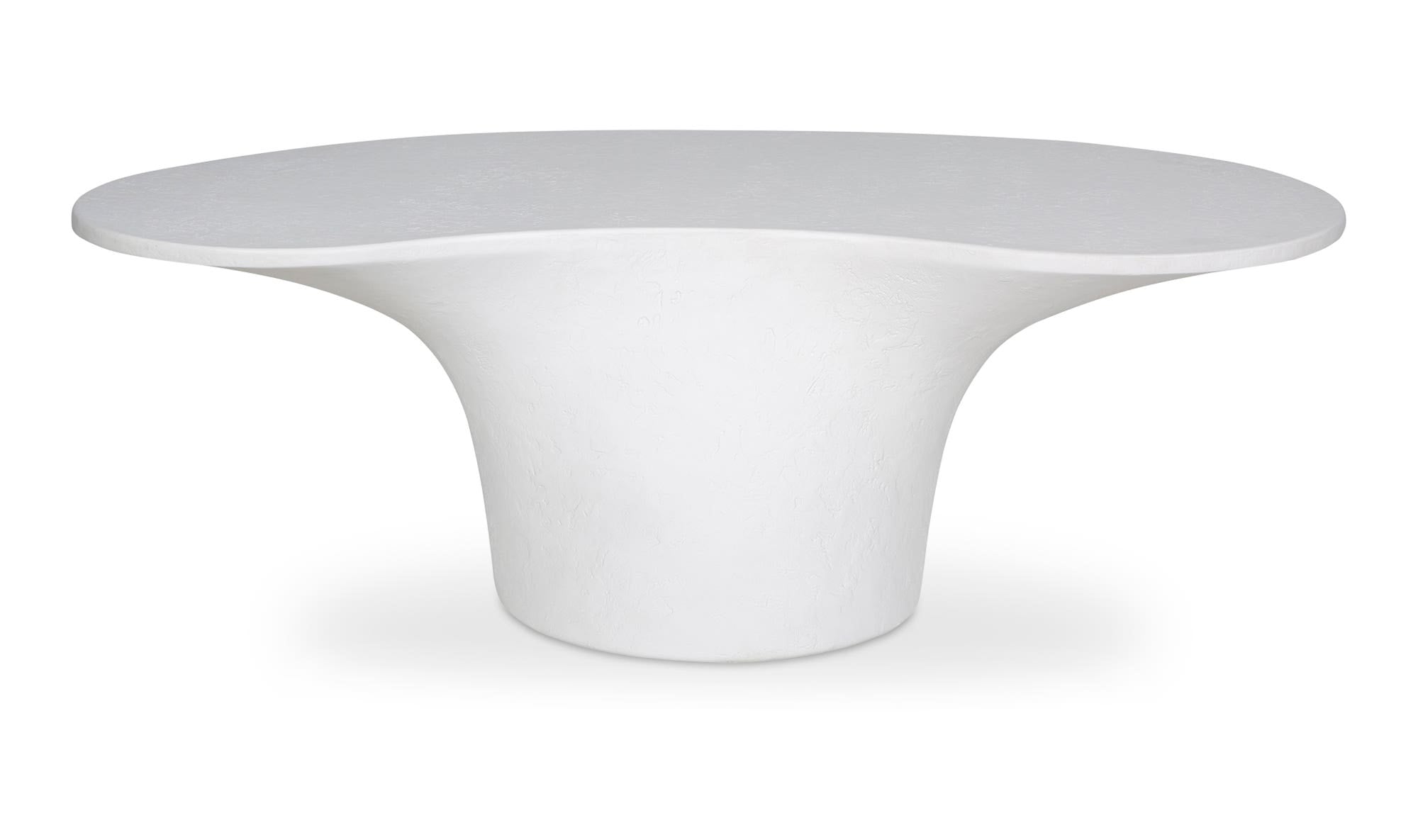 47" White Concrete Outdoor Coffee Table