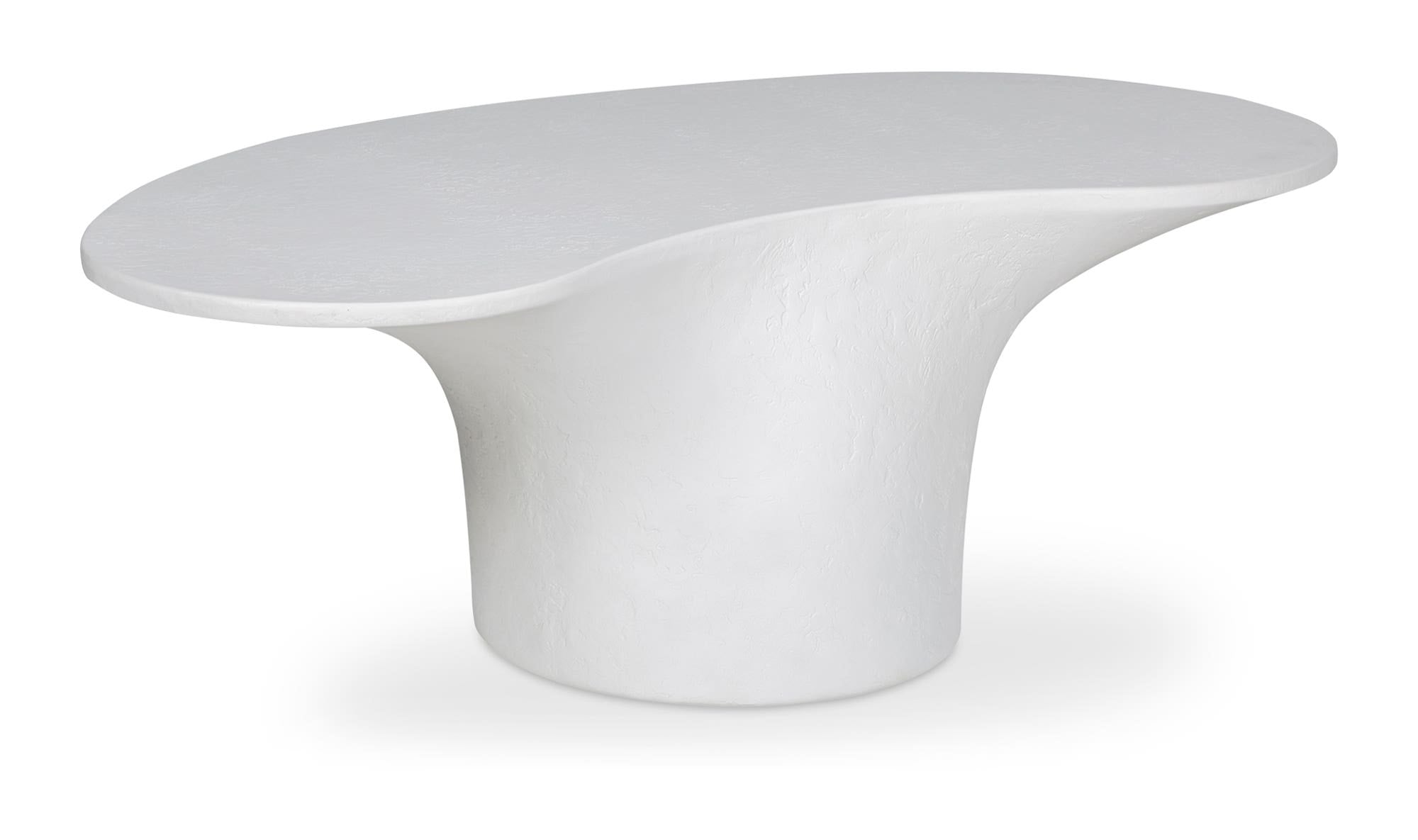 47" White Concrete Outdoor Coffee Table