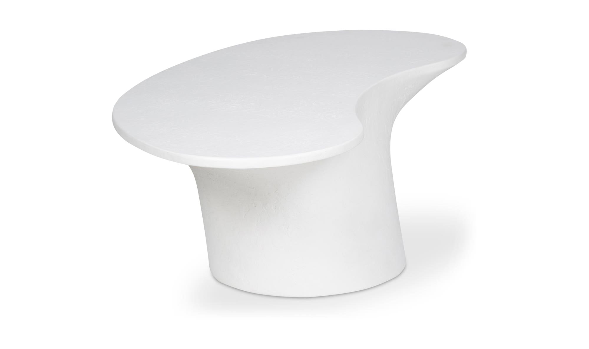 47" White Concrete Outdoor Coffee Table