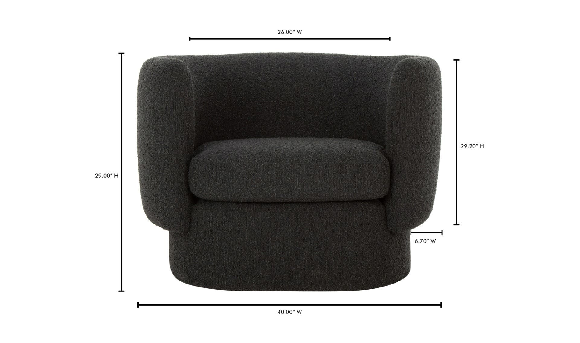 40" Maya Black Upholstered Accent Chair
