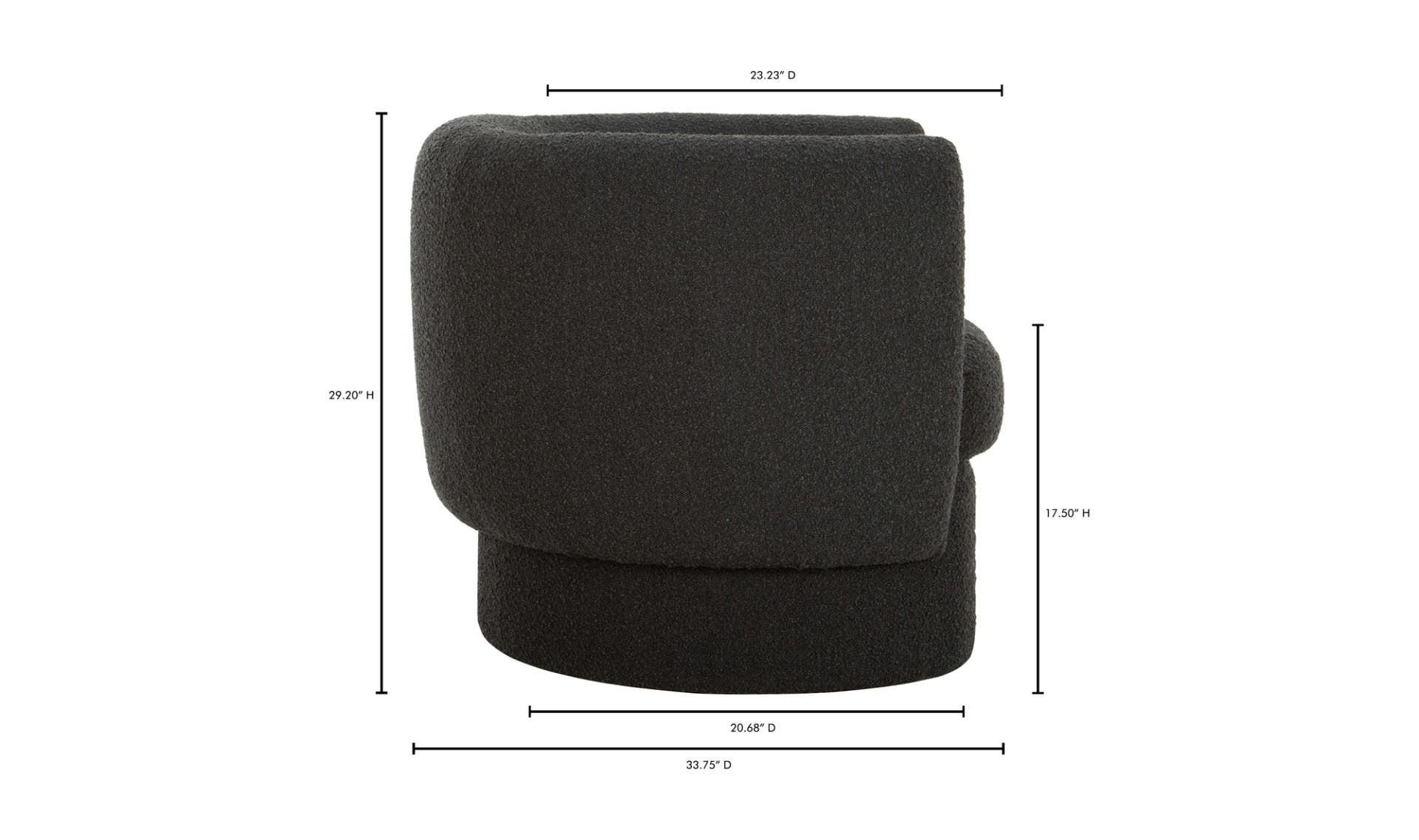 40" Maya Black Upholstered Accent Chair