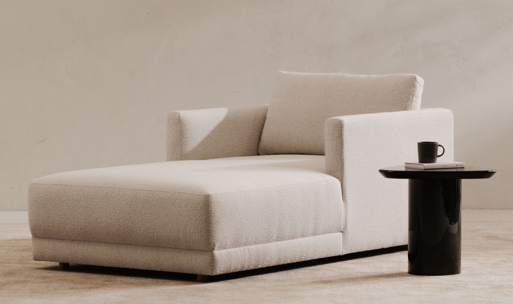 39.5" Oyster Upholstered Chaise