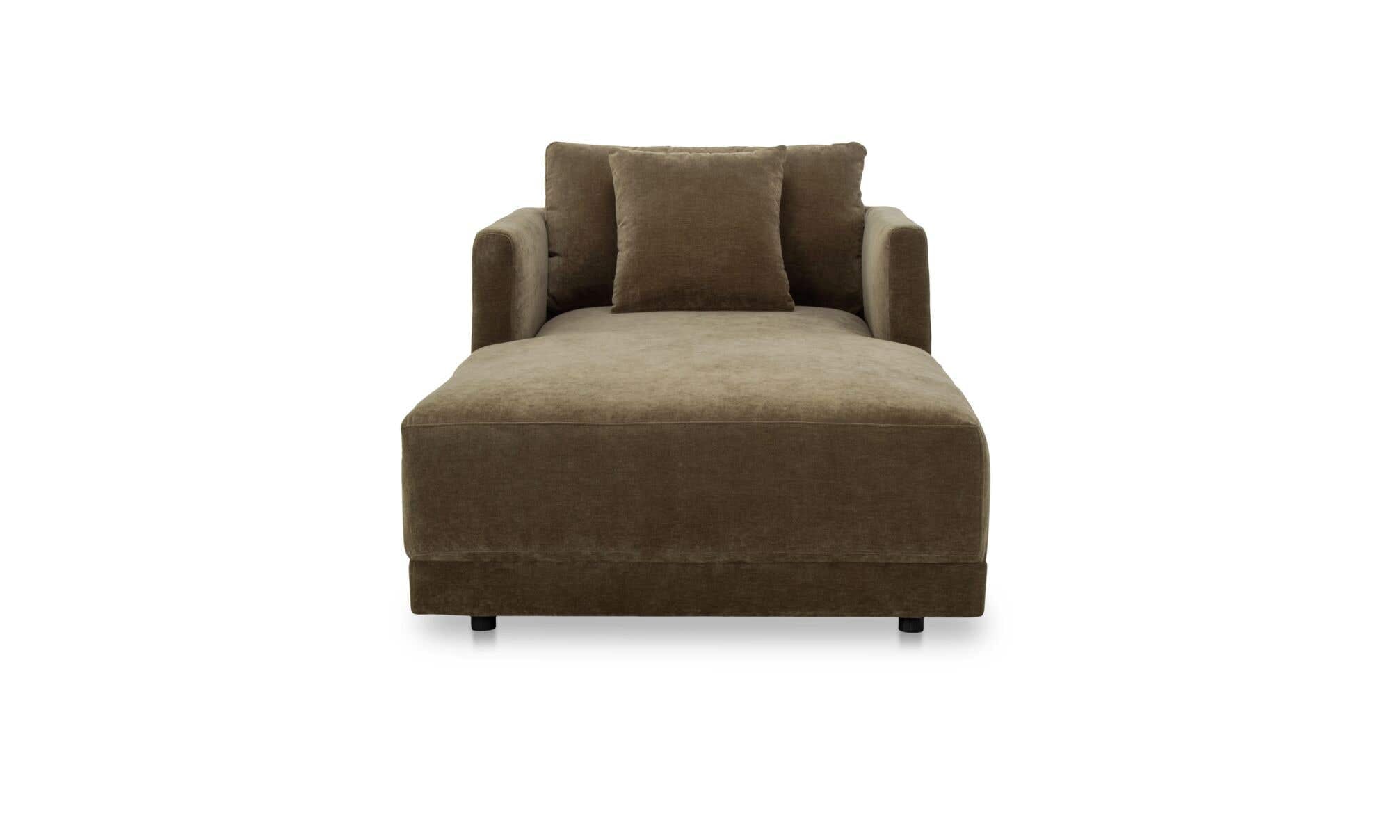 39.5" Green Upholstered Chaise