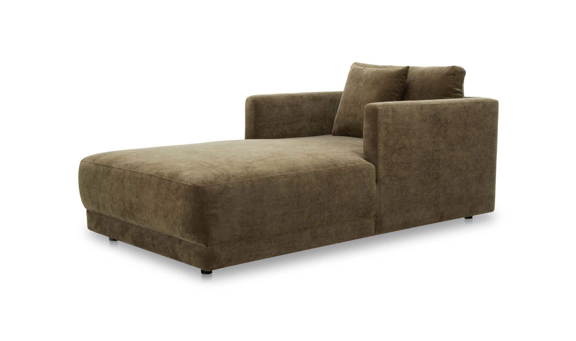 39.5" Green Upholstered Chaise