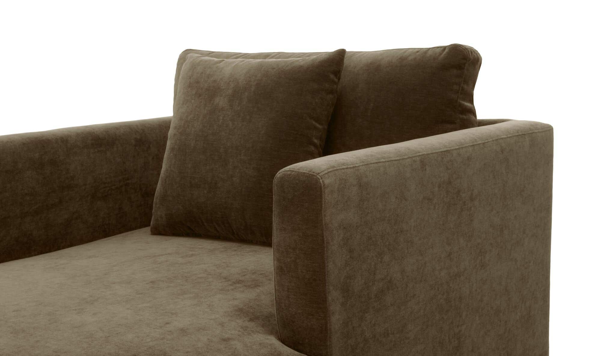 39.5" Green Upholstered Chaise