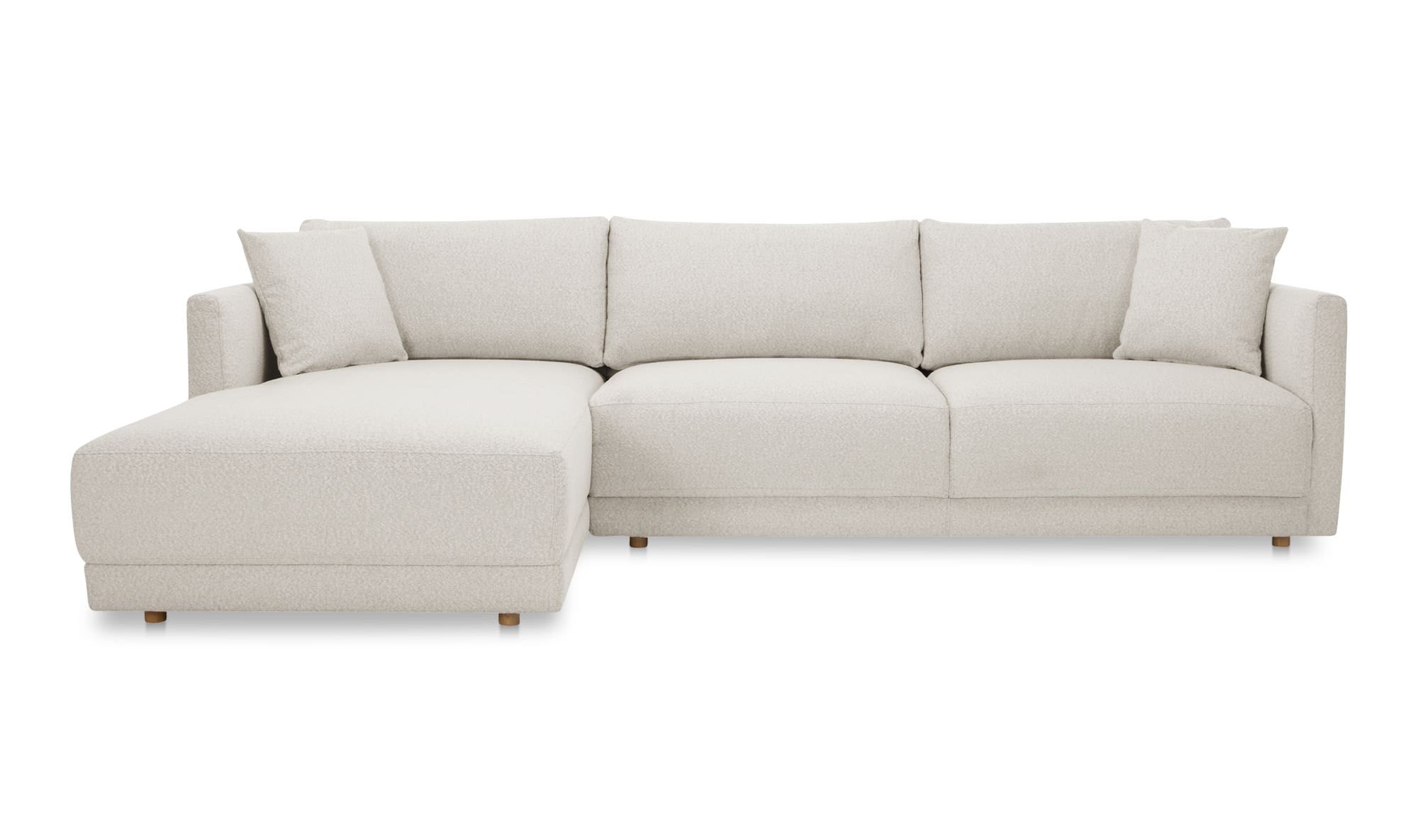 115.5" Oyster Upholstered Left Facing Sectional