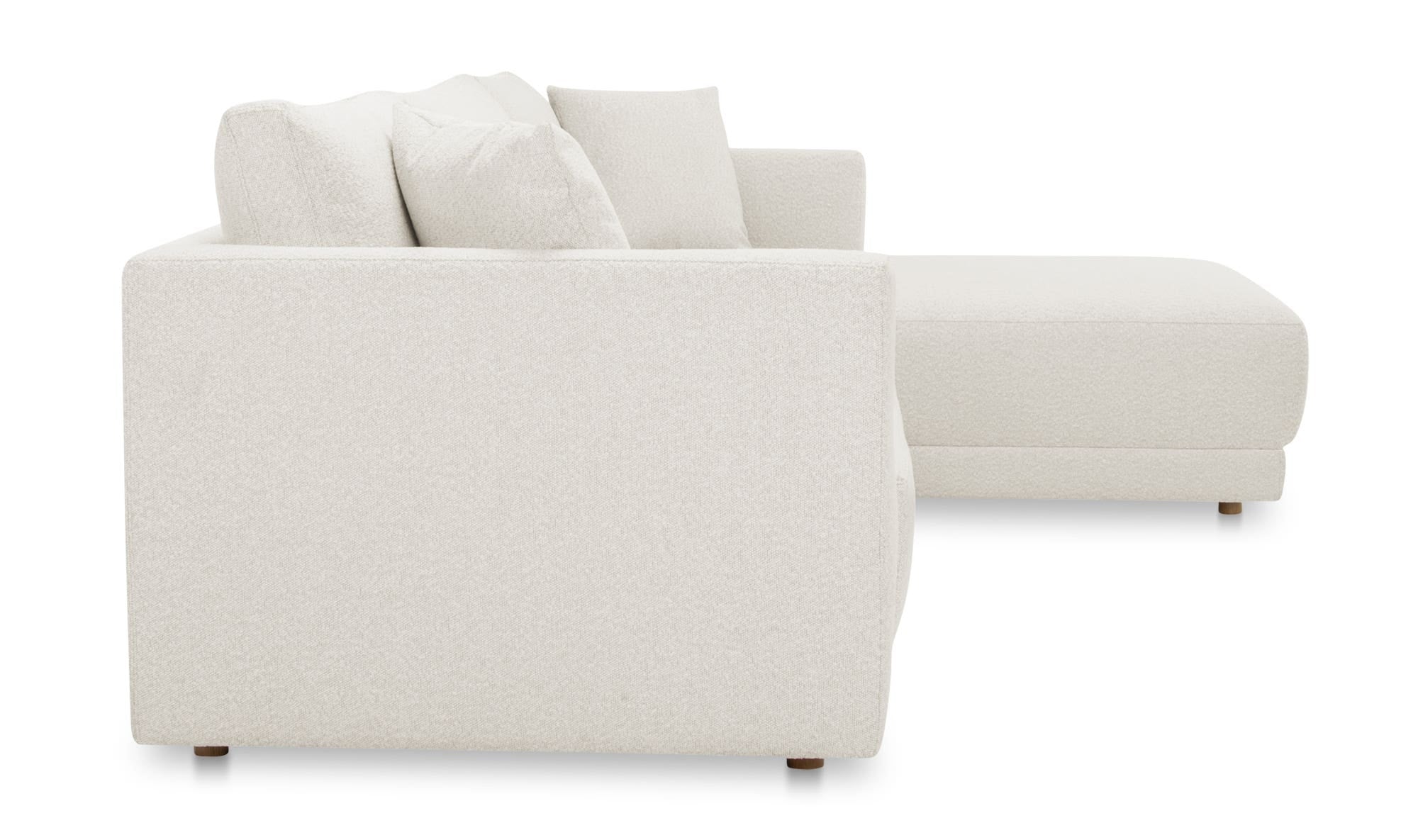 115.5" Oyster Upholstered Right Facing Sectional