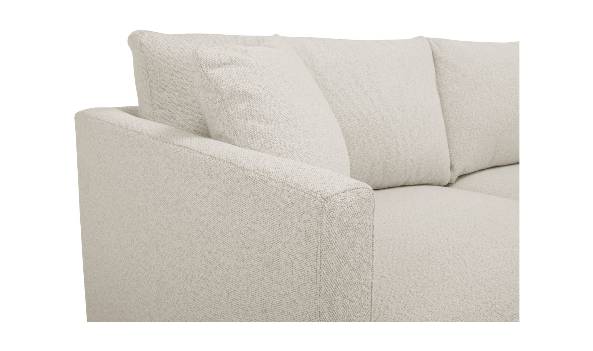 115.5" Oyster Upholstered Right Facing Sectional