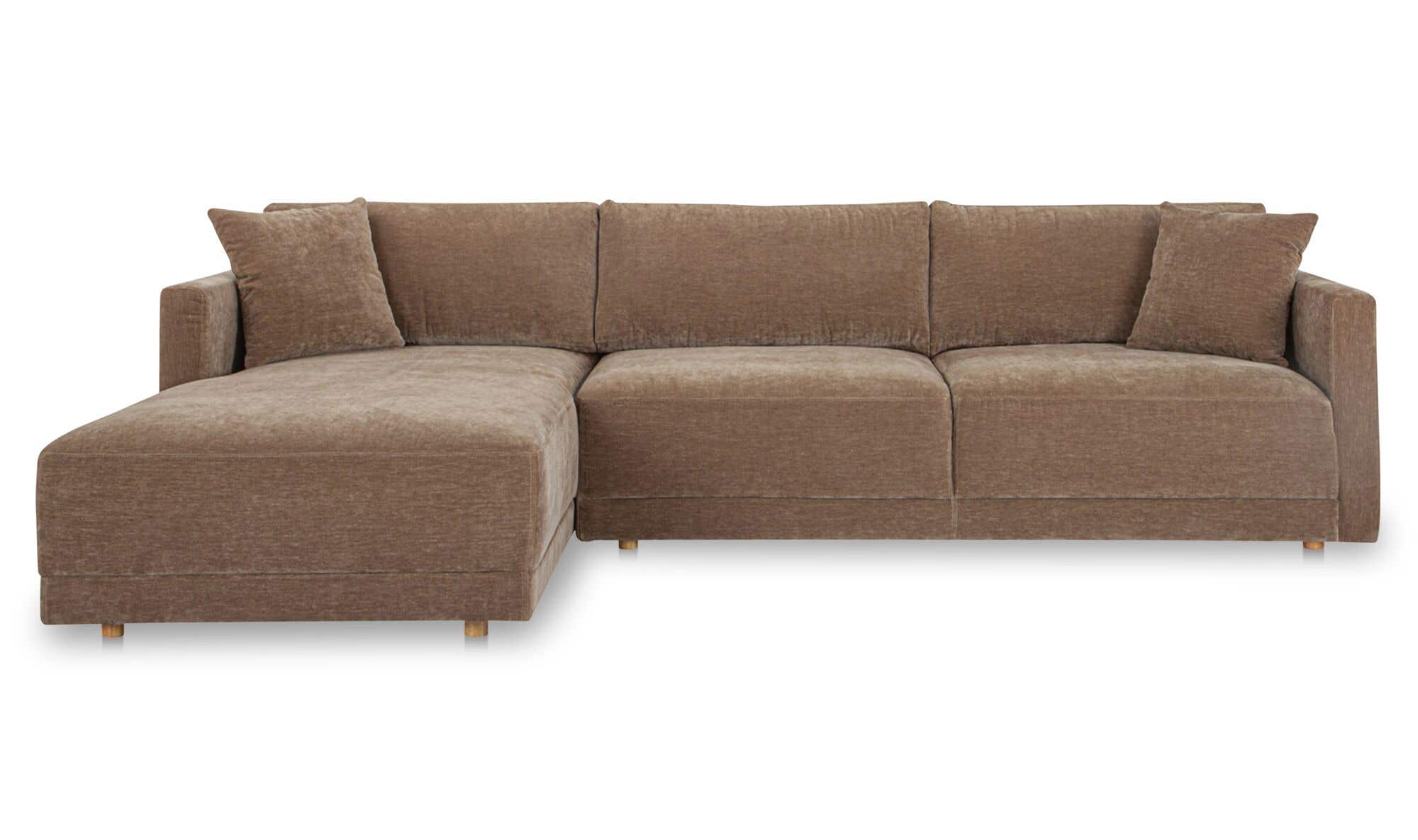 115.5" Camel Upholstered Left Facing Sectional