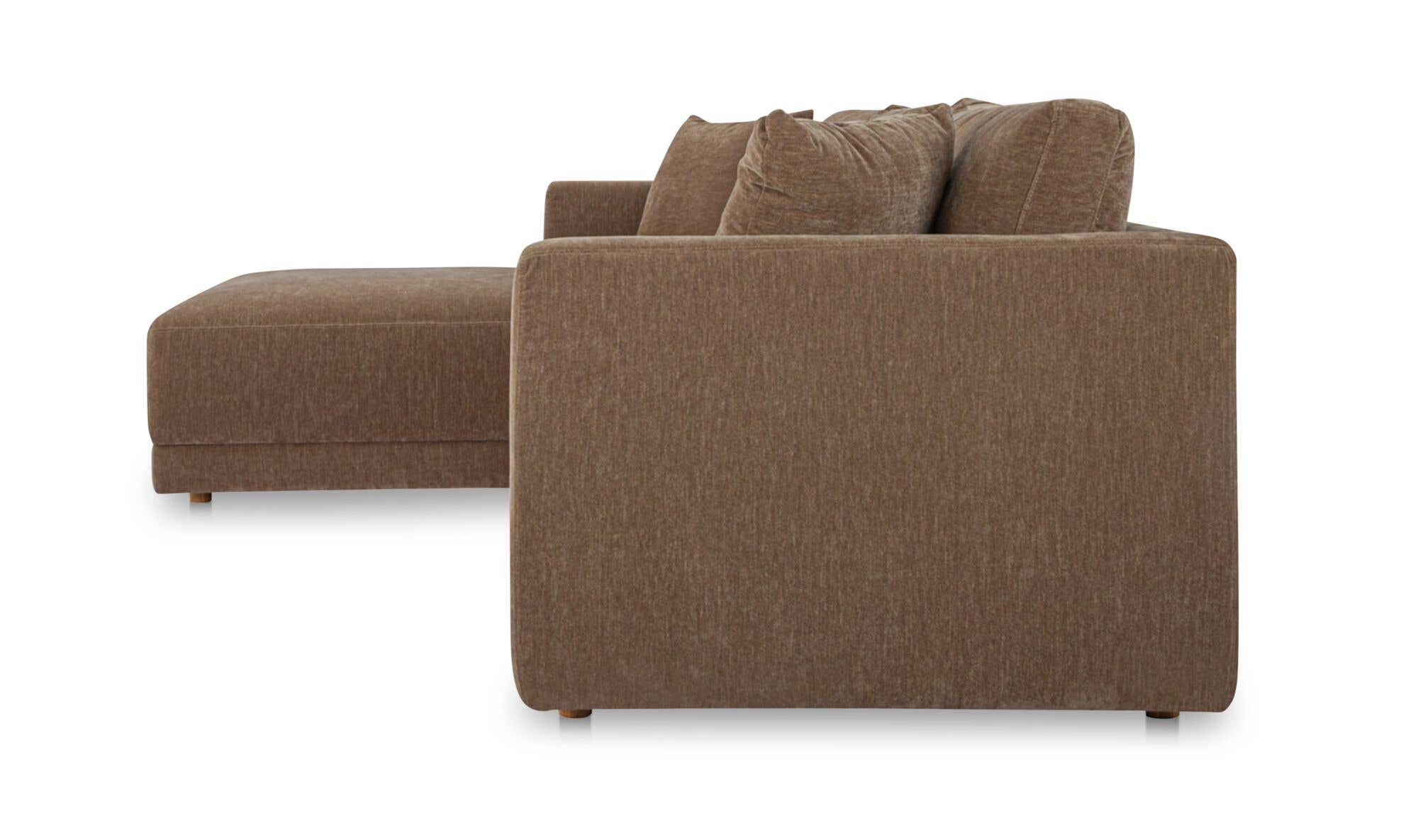115.5" Camel Upholstered Left Facing Sectional