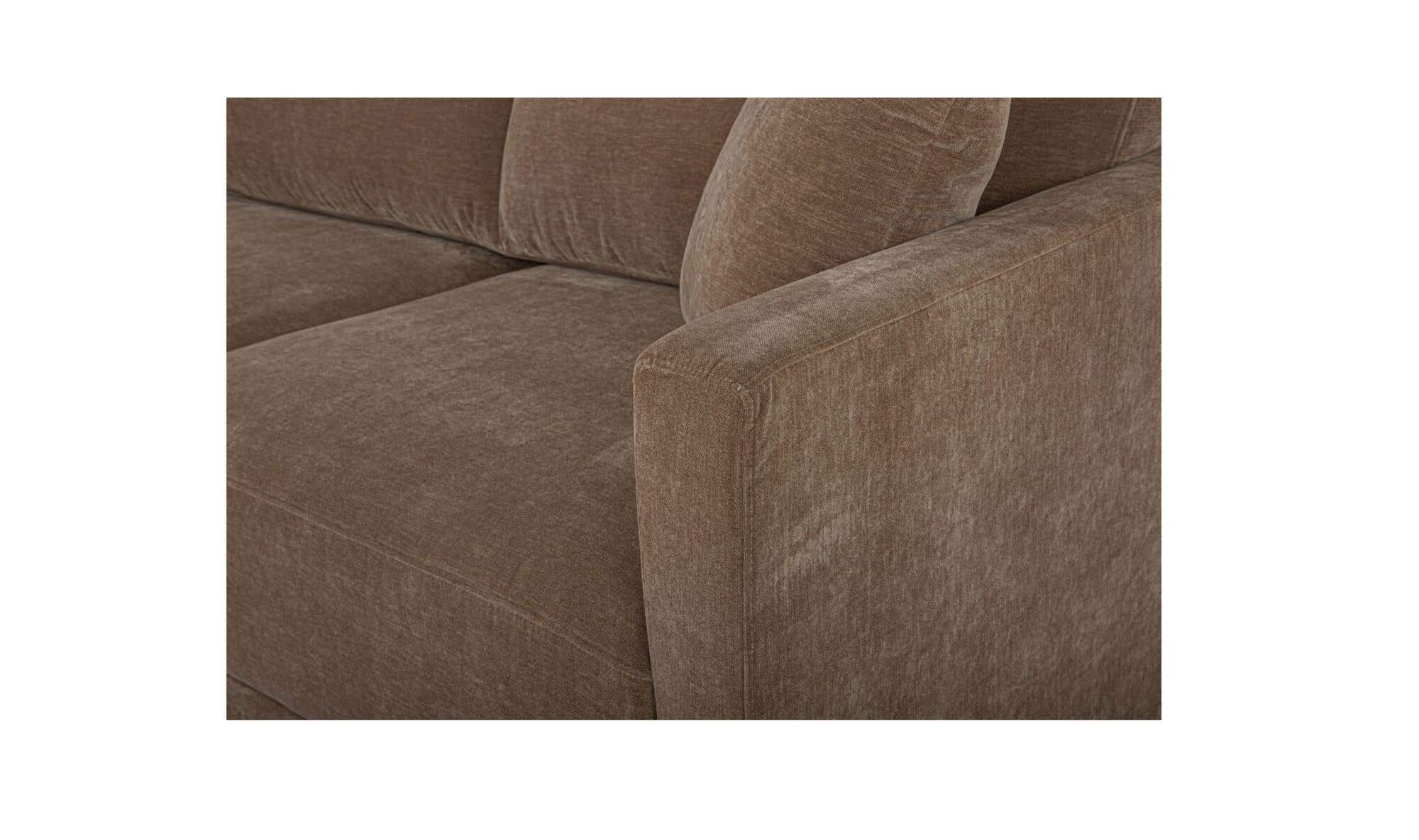115.5" Camel Upholstered Left Facing Sectional