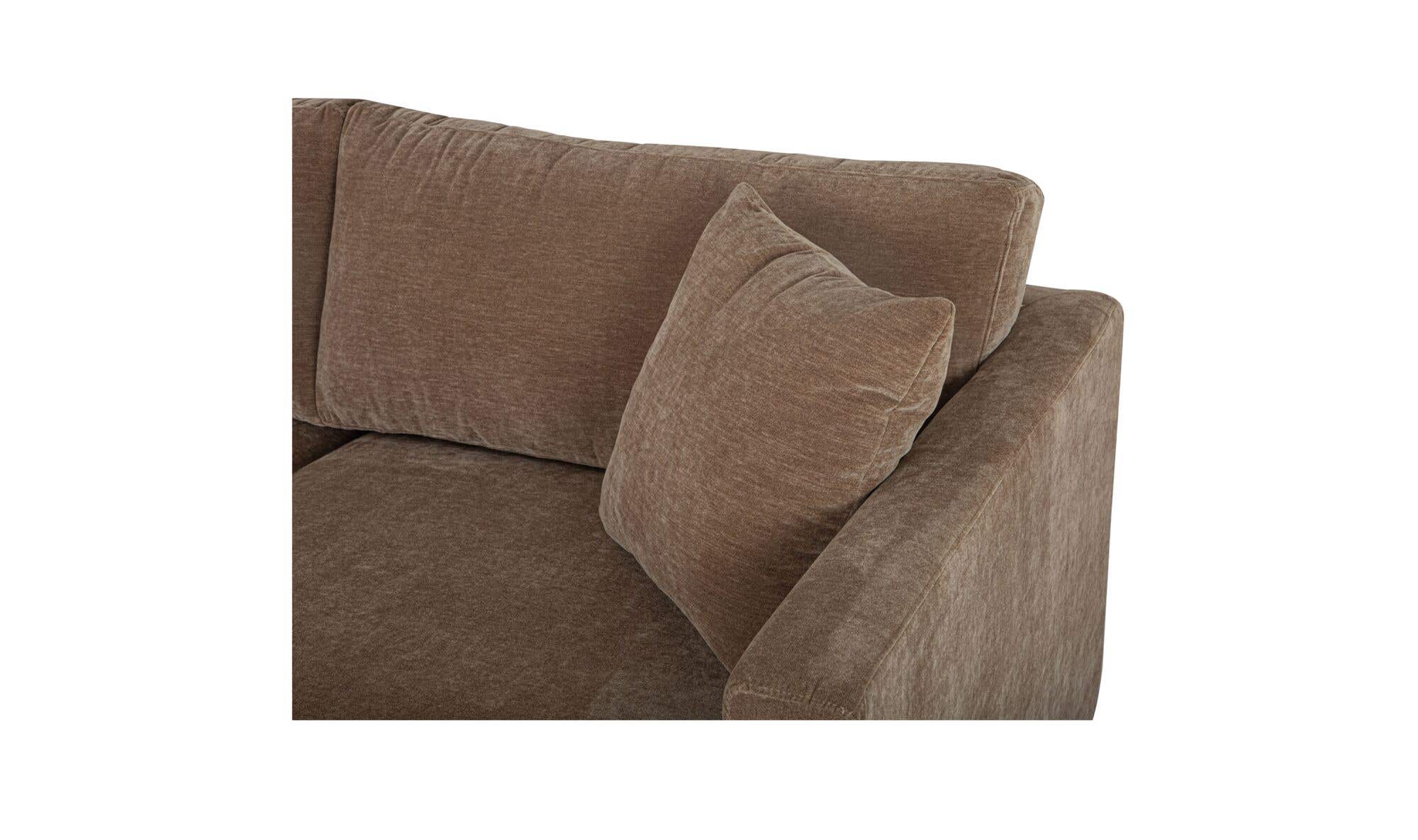115.5" Camel Upholstered Left Facing Sectional