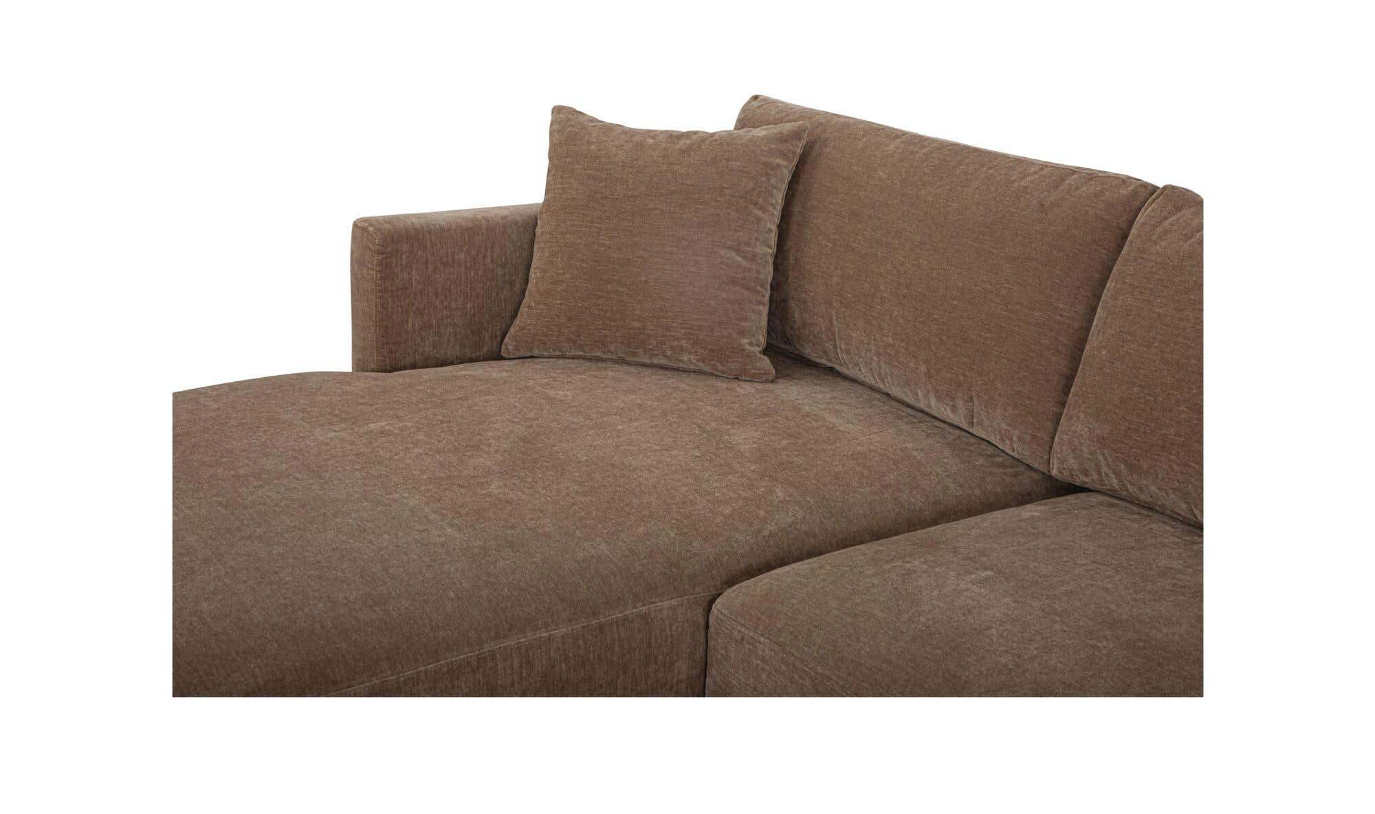 115.5" Camel Upholstered Left Facing Sectional