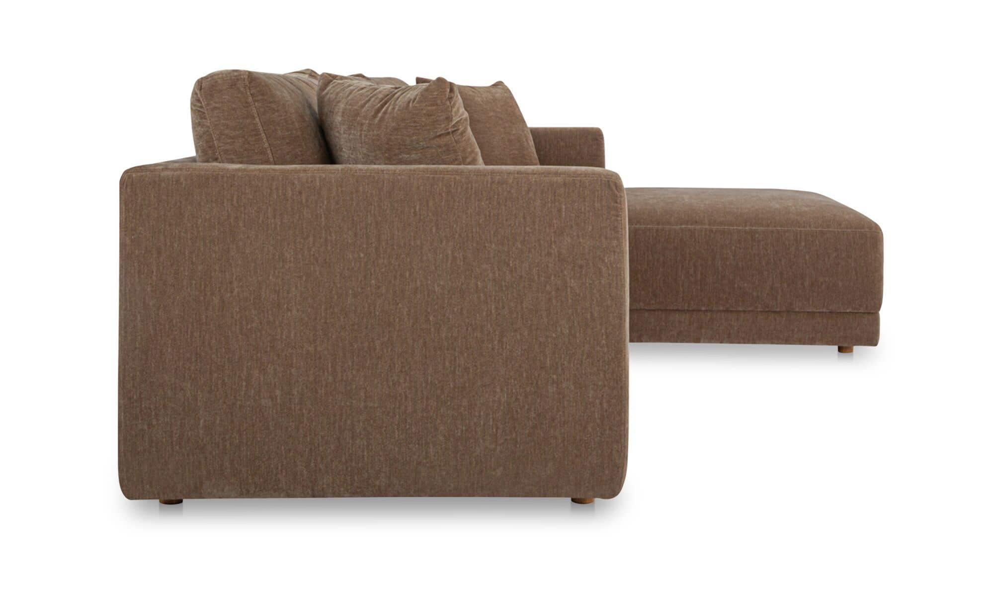 115.5" Camel Upholstered Right Facing Sectional