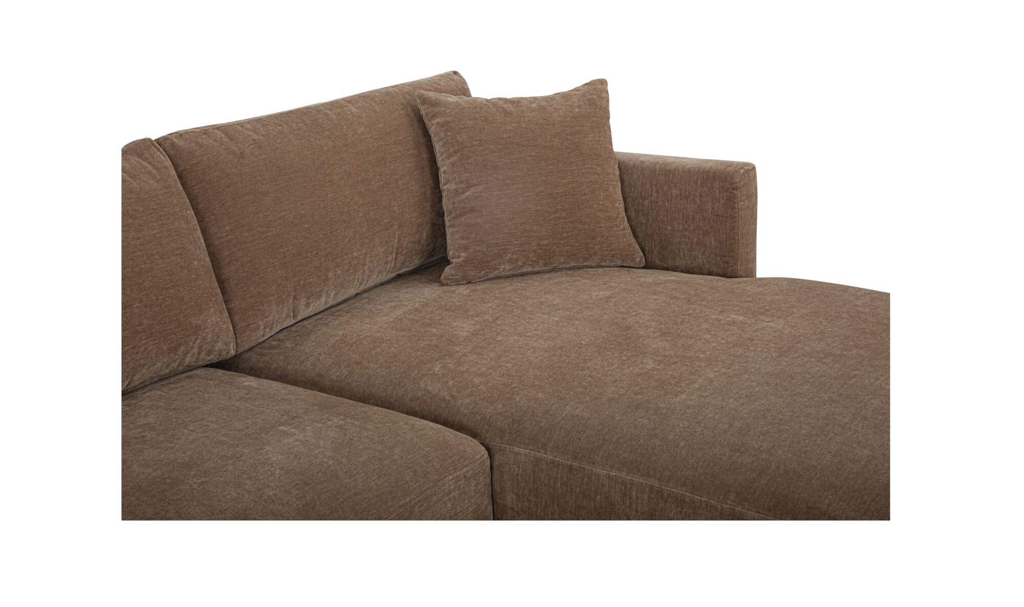 115.5" Camel Upholstered Right Facing Sectional
