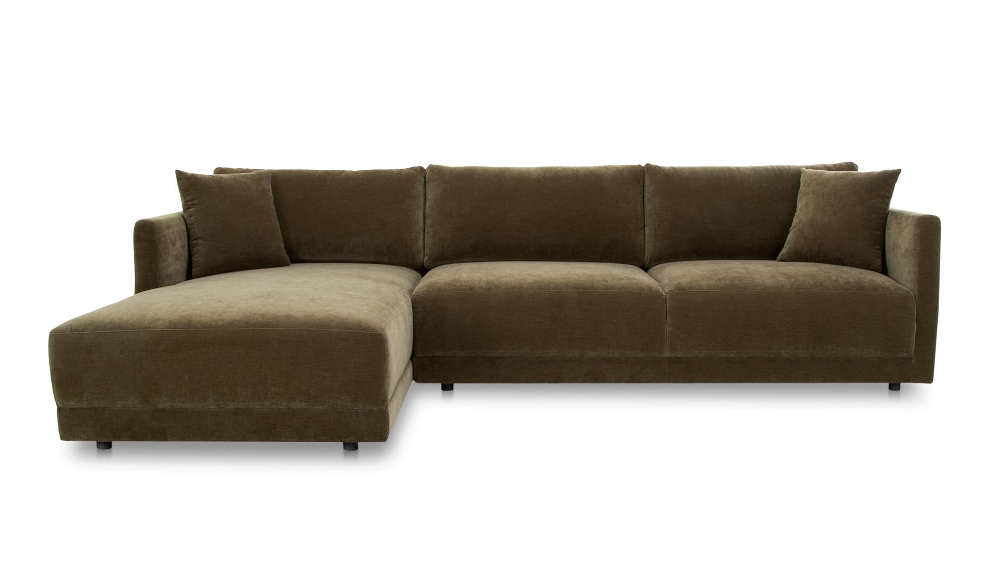 115.5" Green Upholstered Left Facing Sectional