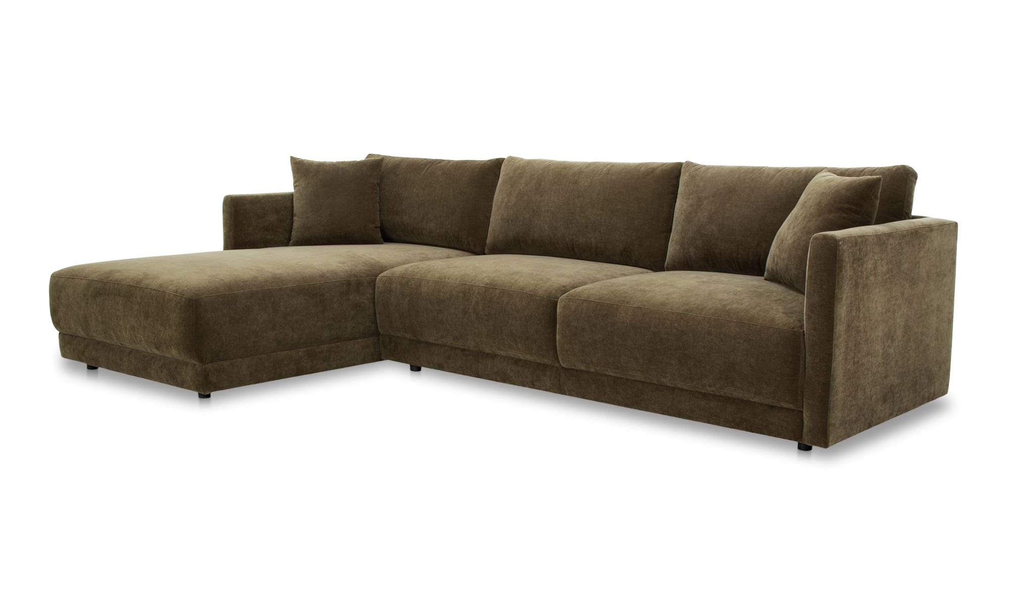115.5" Green Upholstered Left Facing Sectional