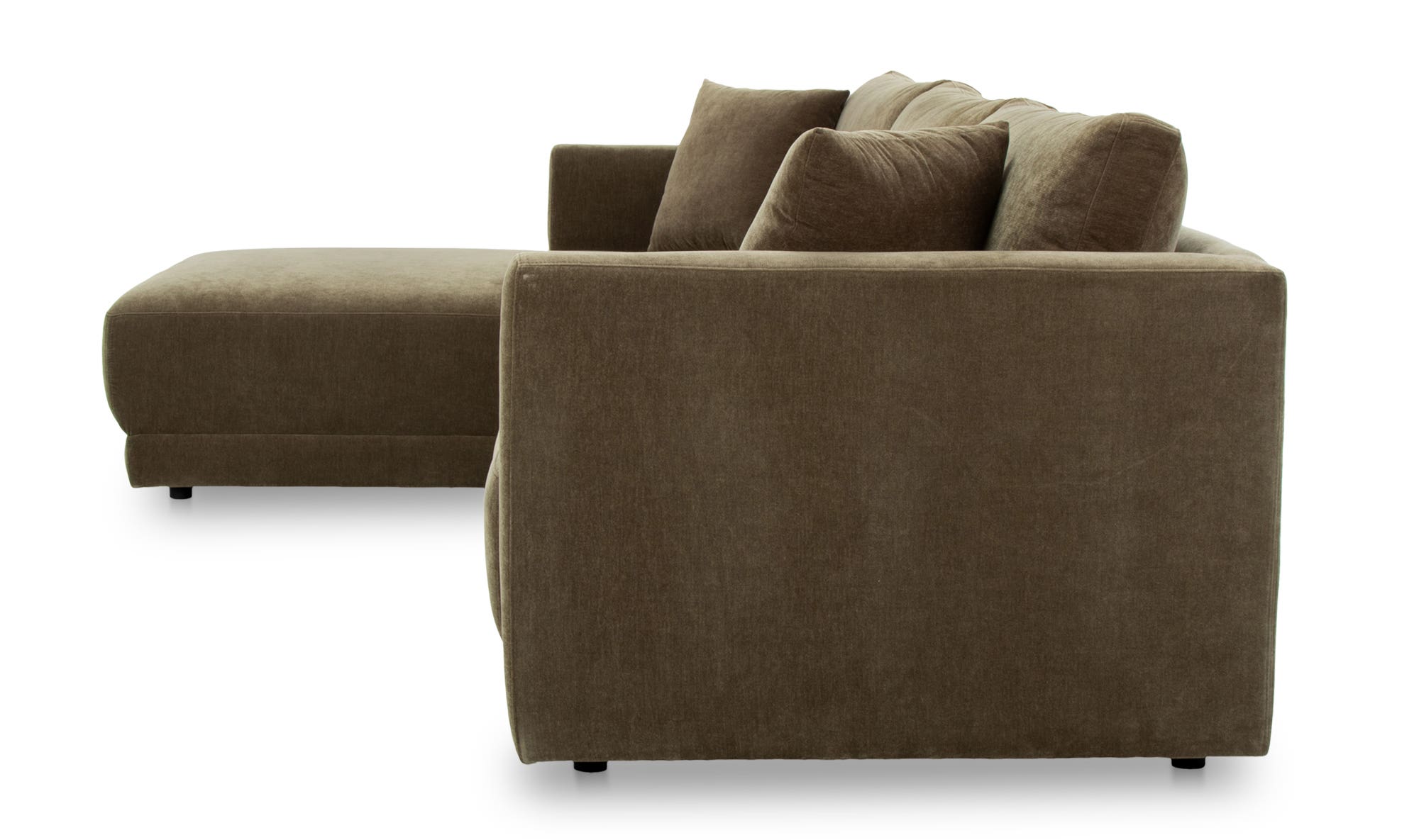 115.5" Green Upholstered Left Facing Sectional