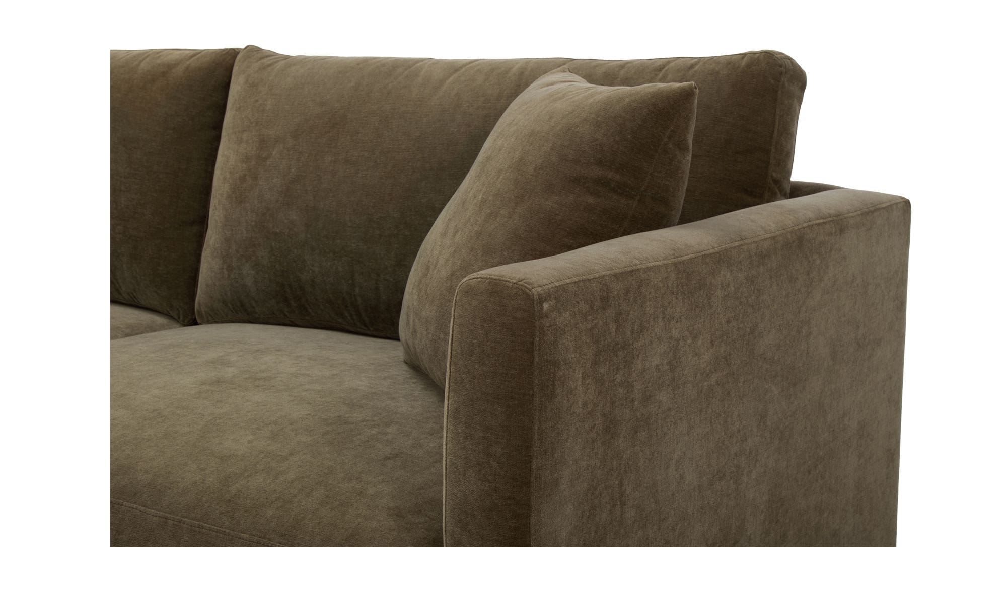 115.5" Green Upholstered Left Facing Sectional