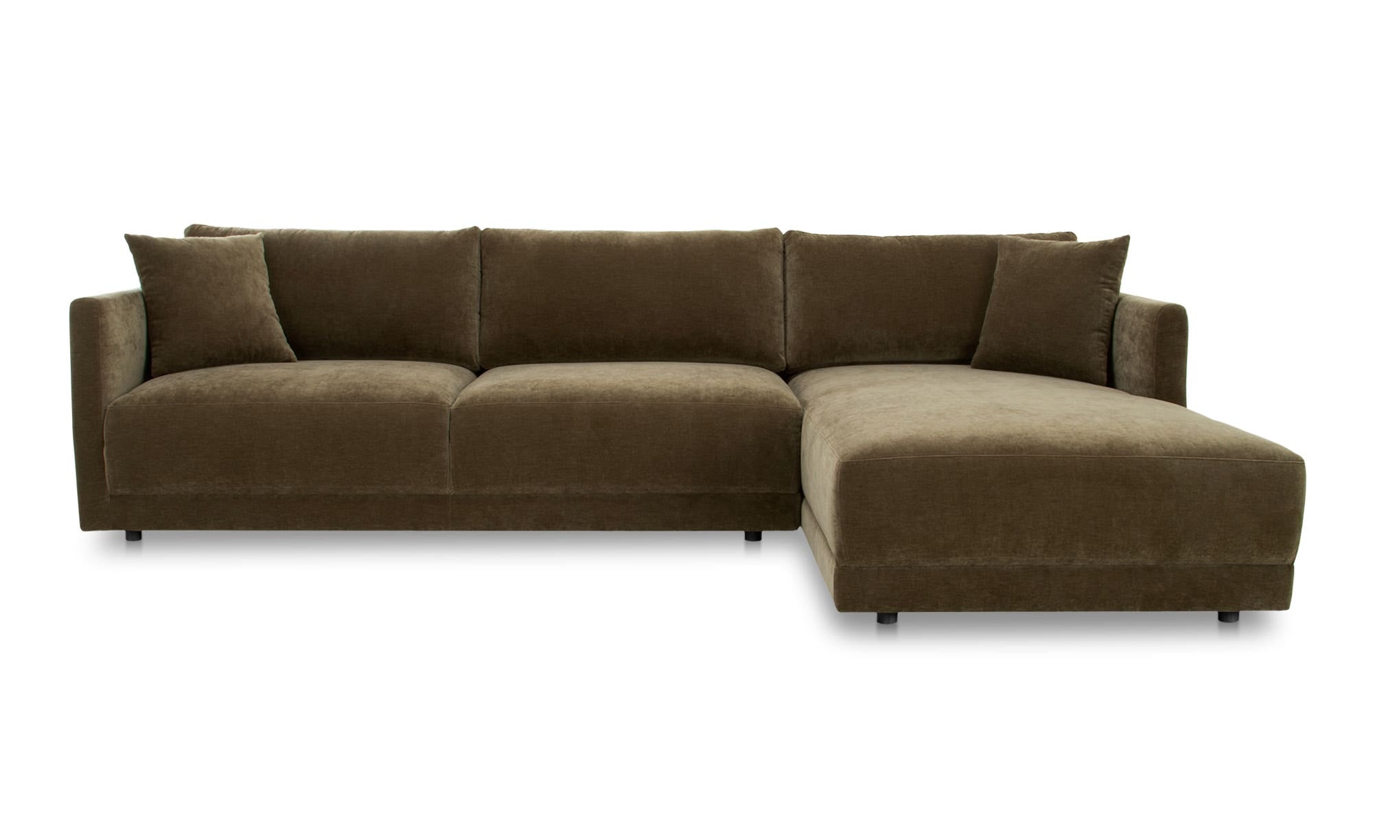 115.5" Green Upholstered Right Facing Sectional