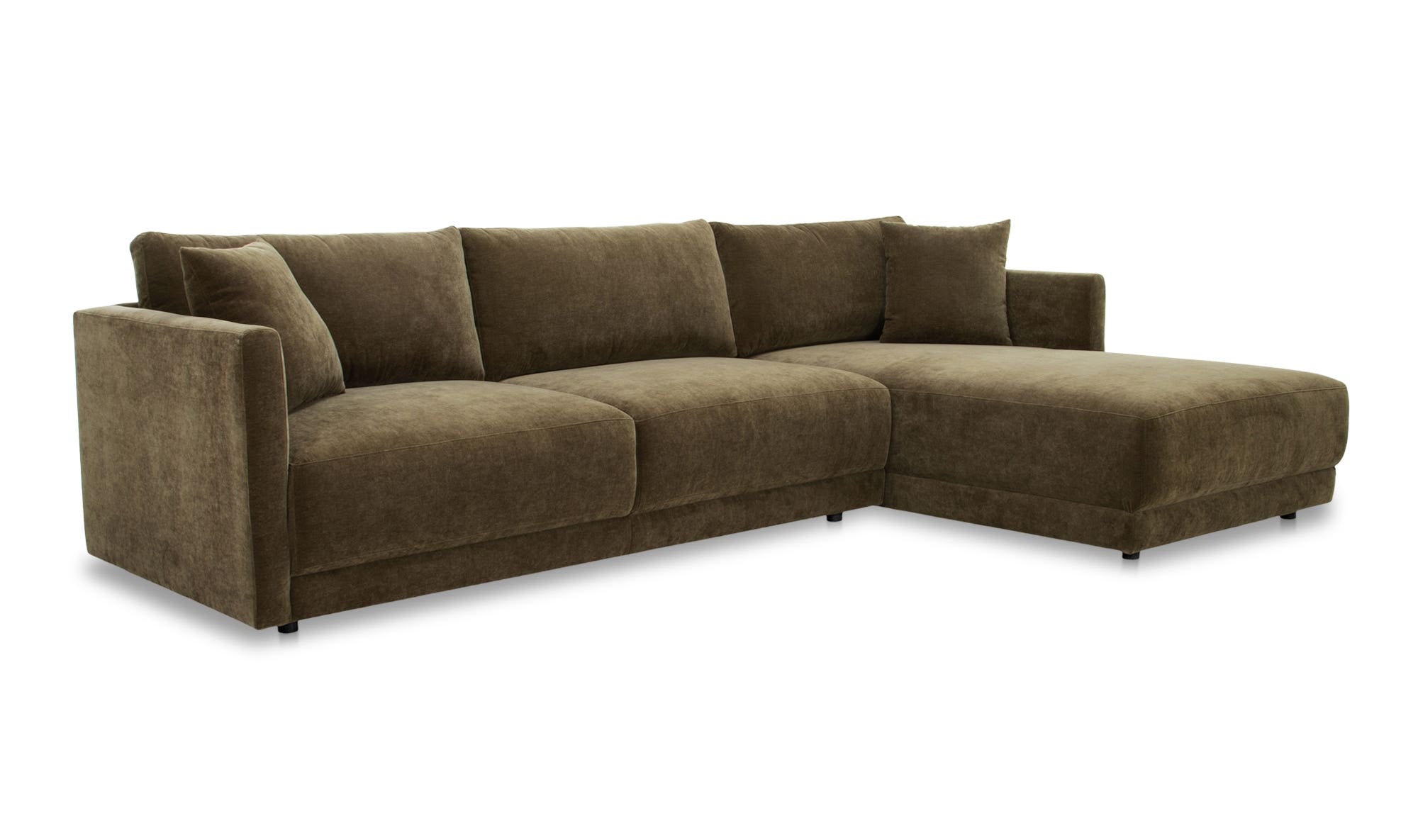 115.5" Green Upholstered Right Facing Sectional