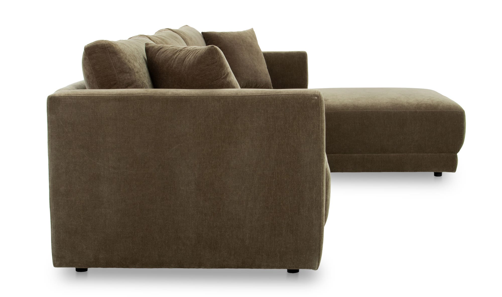 115.5" Green Upholstered Right Facing Sectional