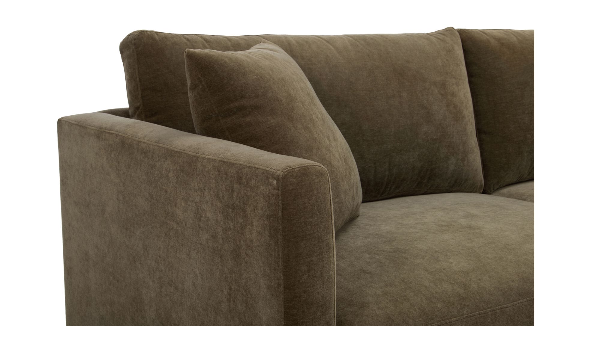 115.5" Green Upholstered Right Facing Sectional