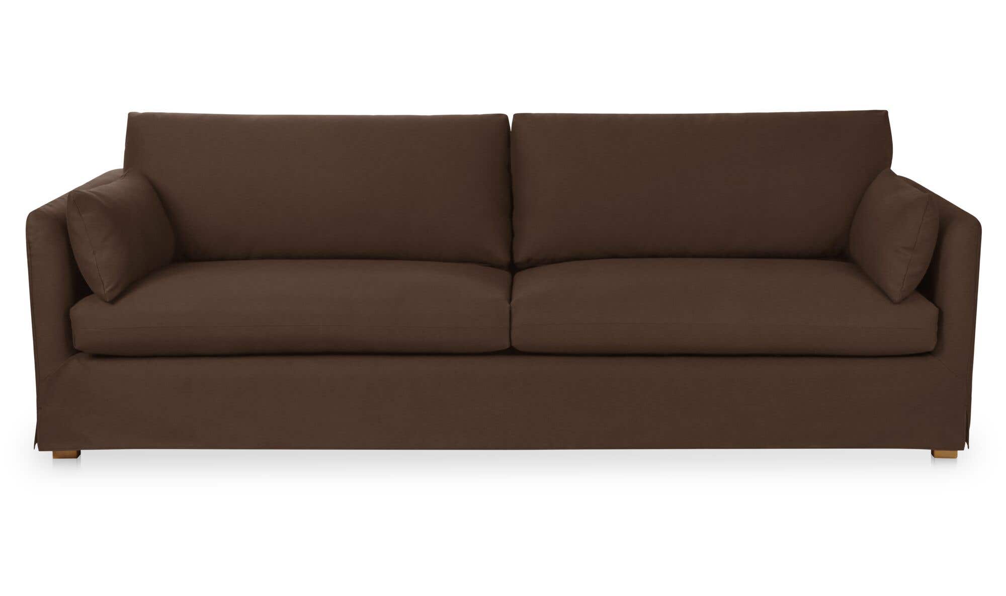 94" Dark Brown Upholstered Sofa
