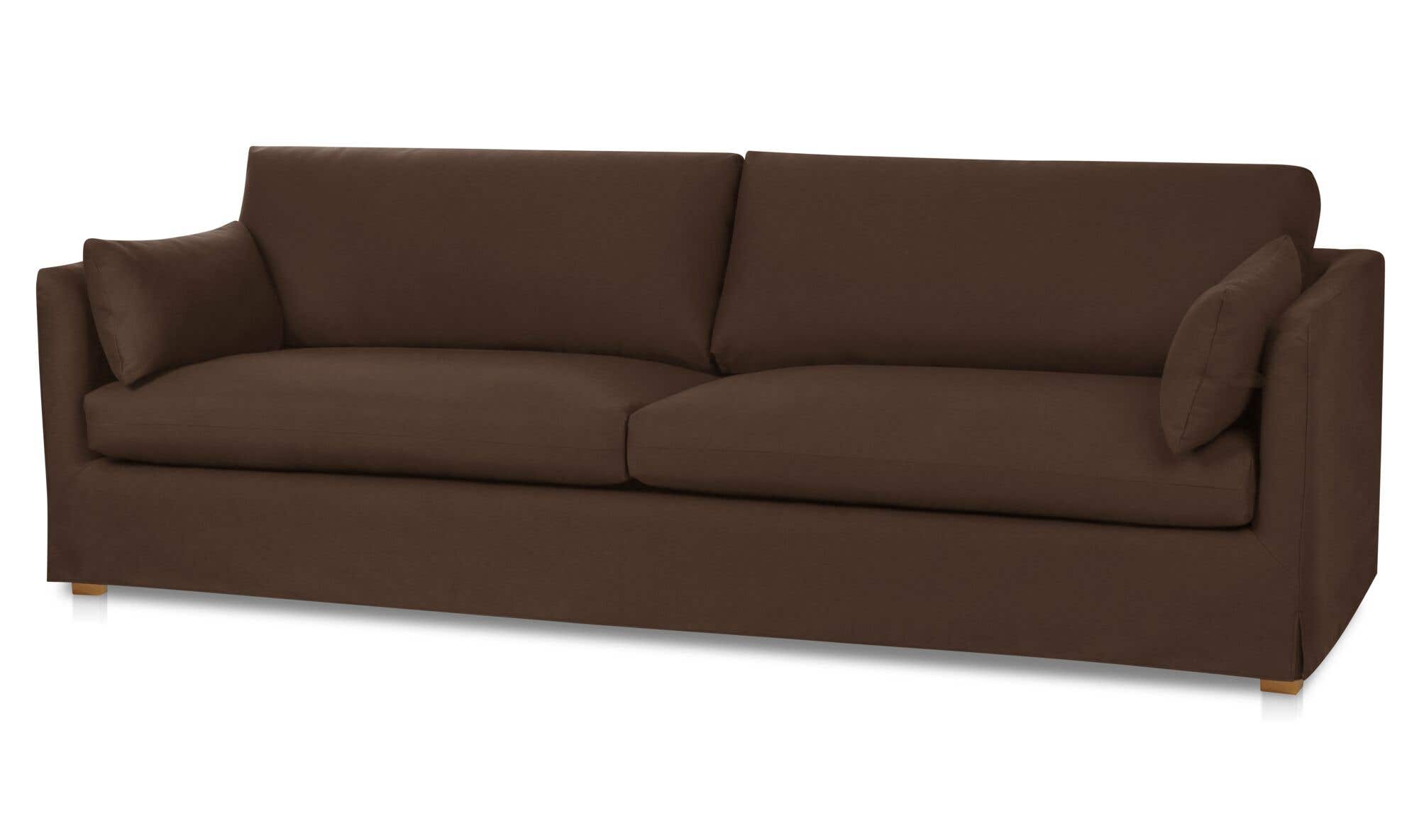 94" Dark Brown Upholstered Sofa