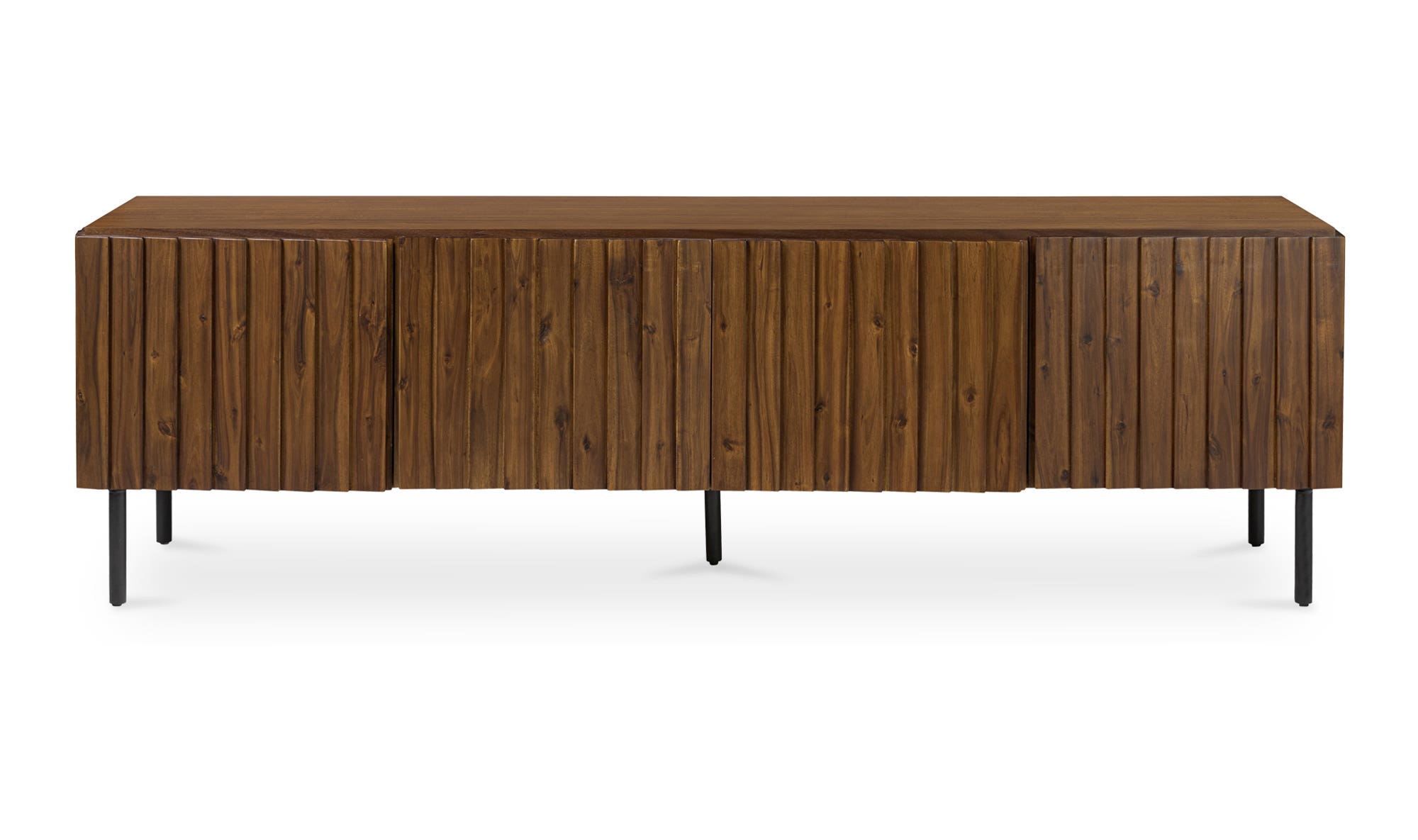 74" Brown Acacia Cabinet